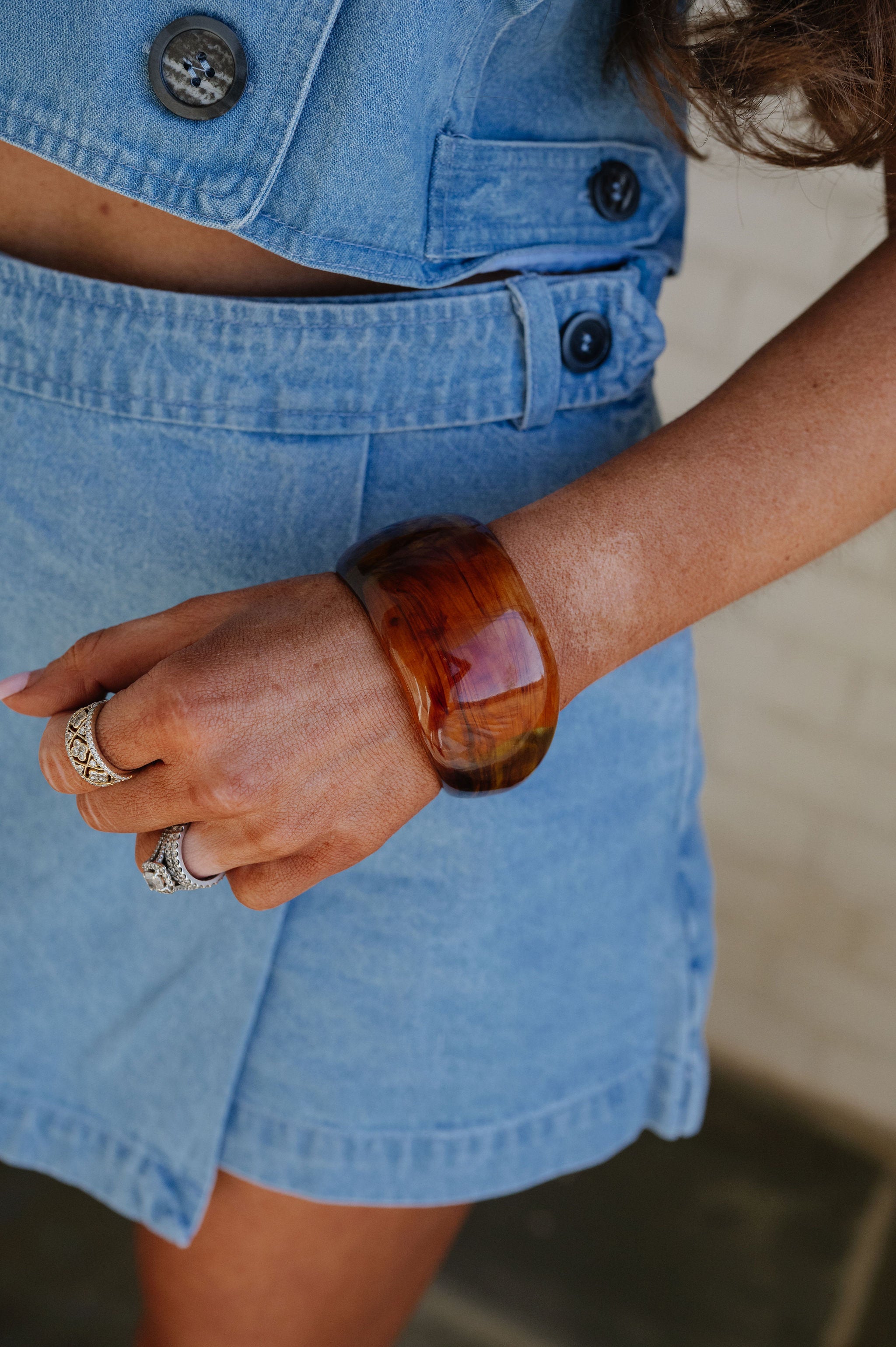 Acrylic Wide Bangle Bracelet