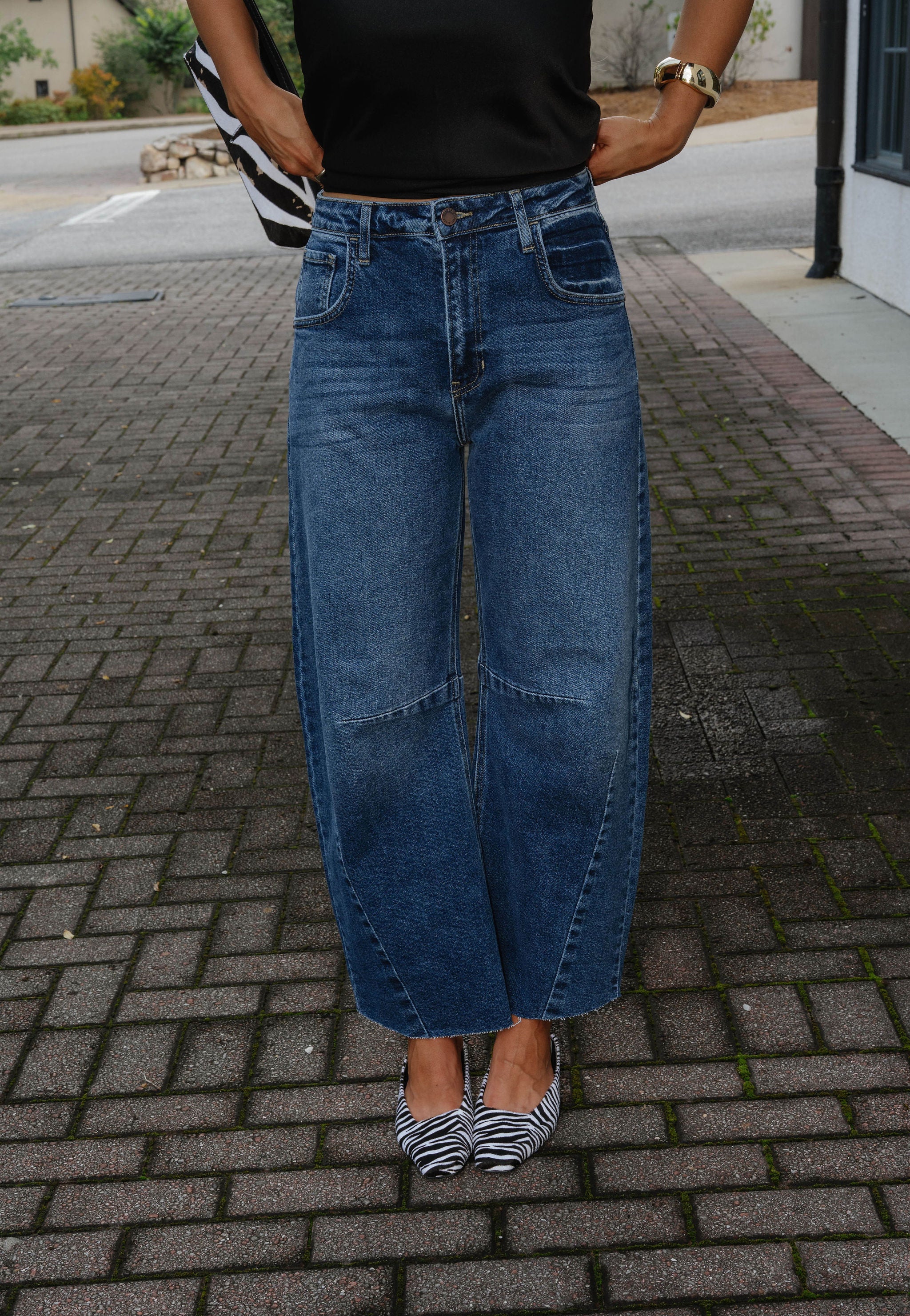 Matthew Barrel Jeans-Dark Denim