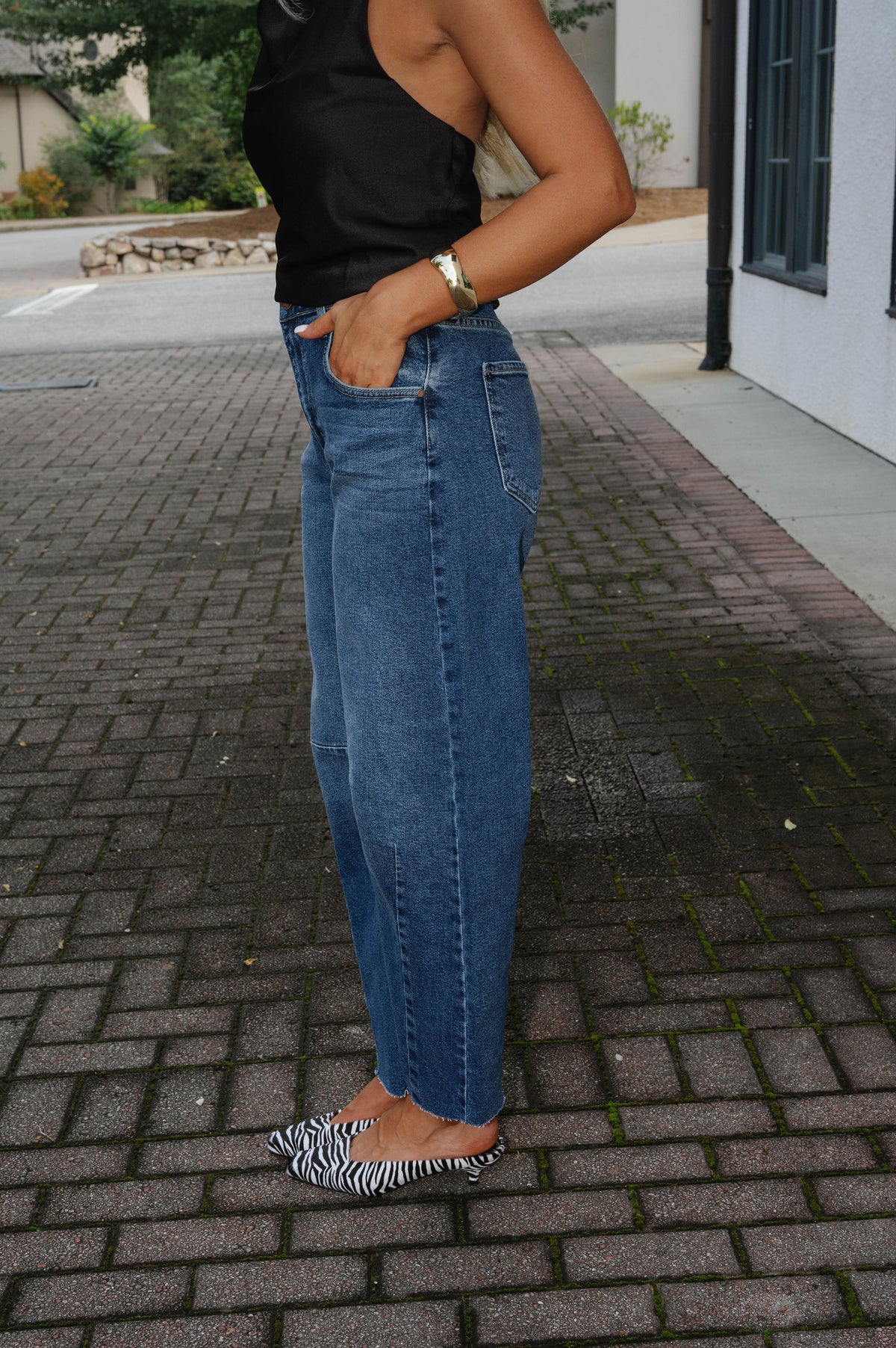 Matthew Barrel Jeans-Dark Denim