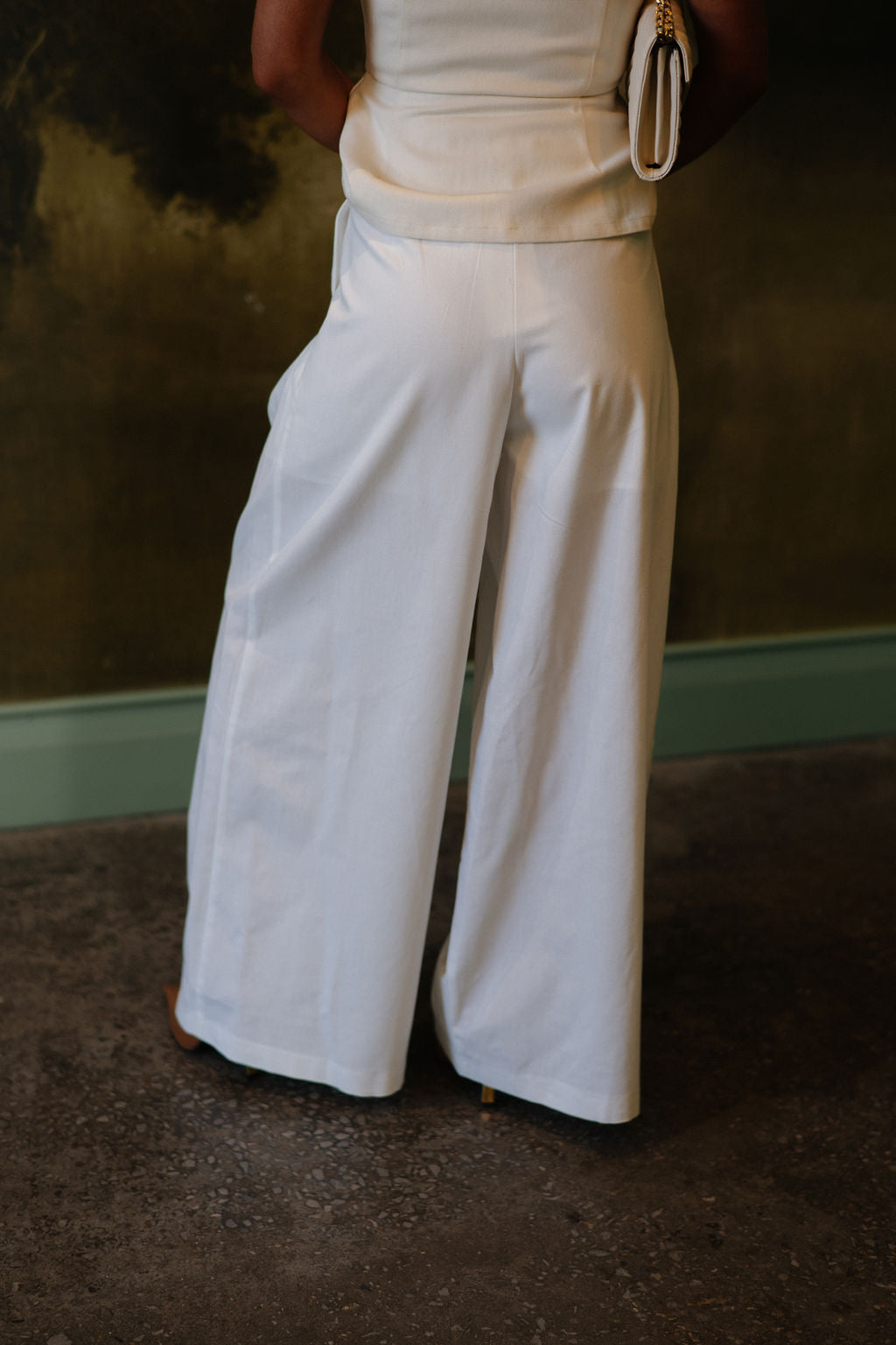 High Rise Pleated Pants-Ivory