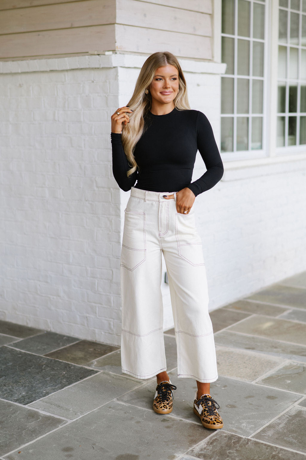 Connie Cropped Pants-Ivory