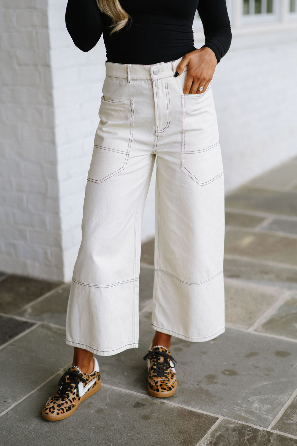 Connie Cropped Pants-Ivory