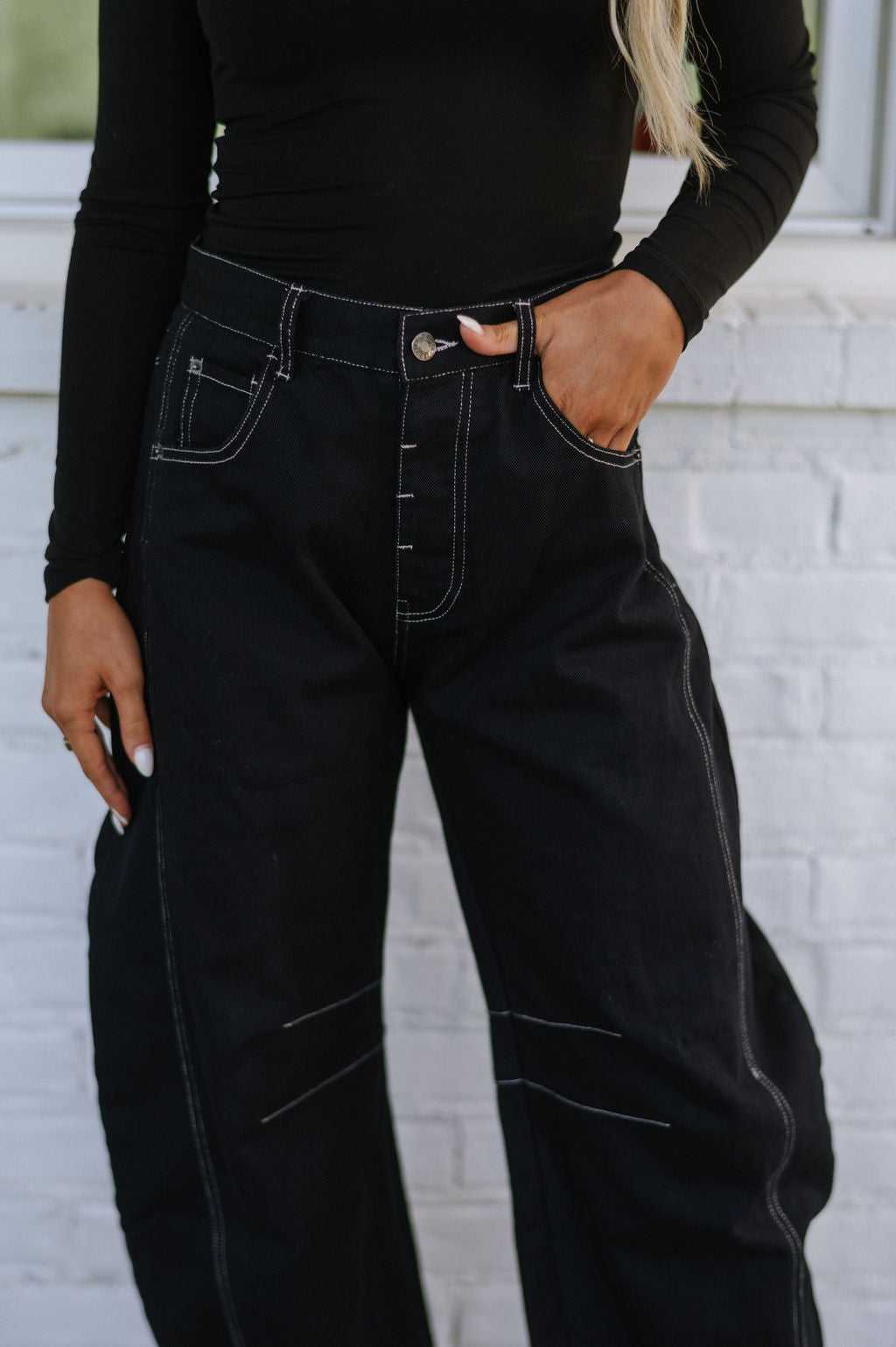 Ronny Denim Pants-Black