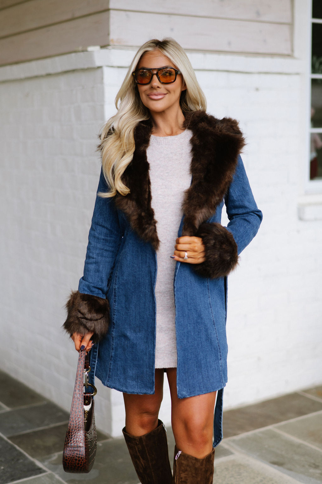 Jane Denim Fur Jacket