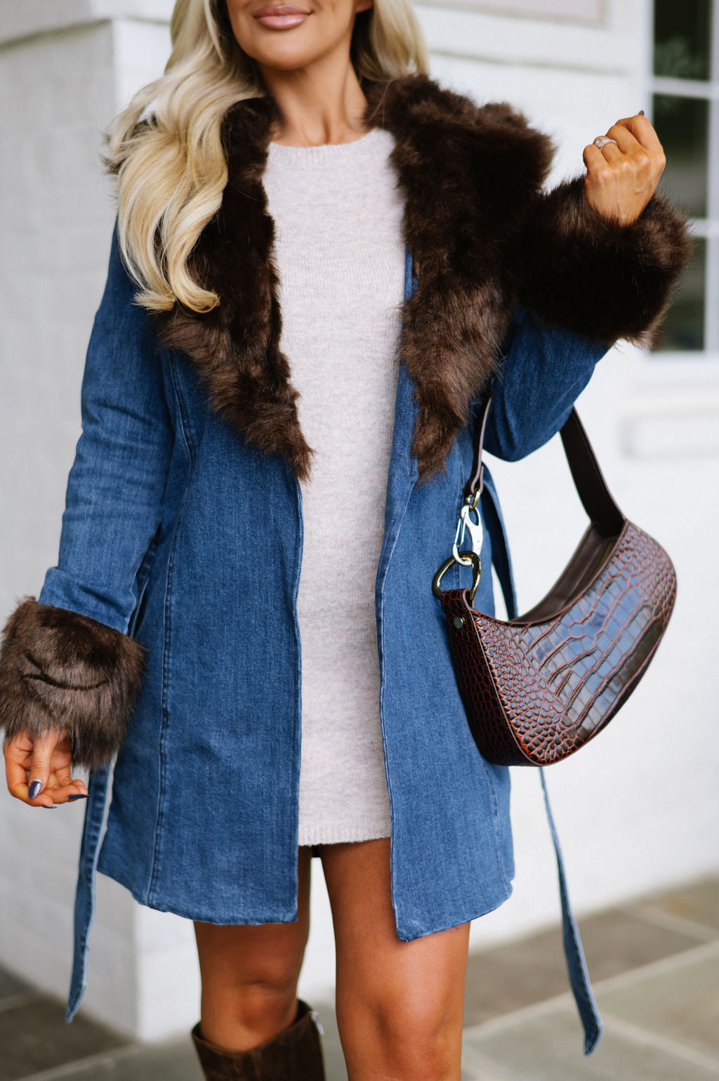 Jane Denim Fur Jacket