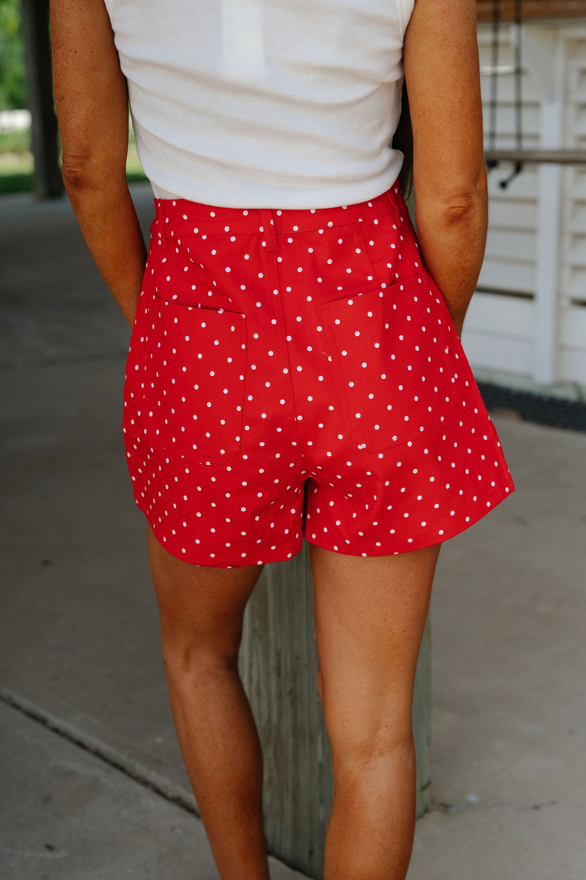 Monti Polka Dot Shorts-Red