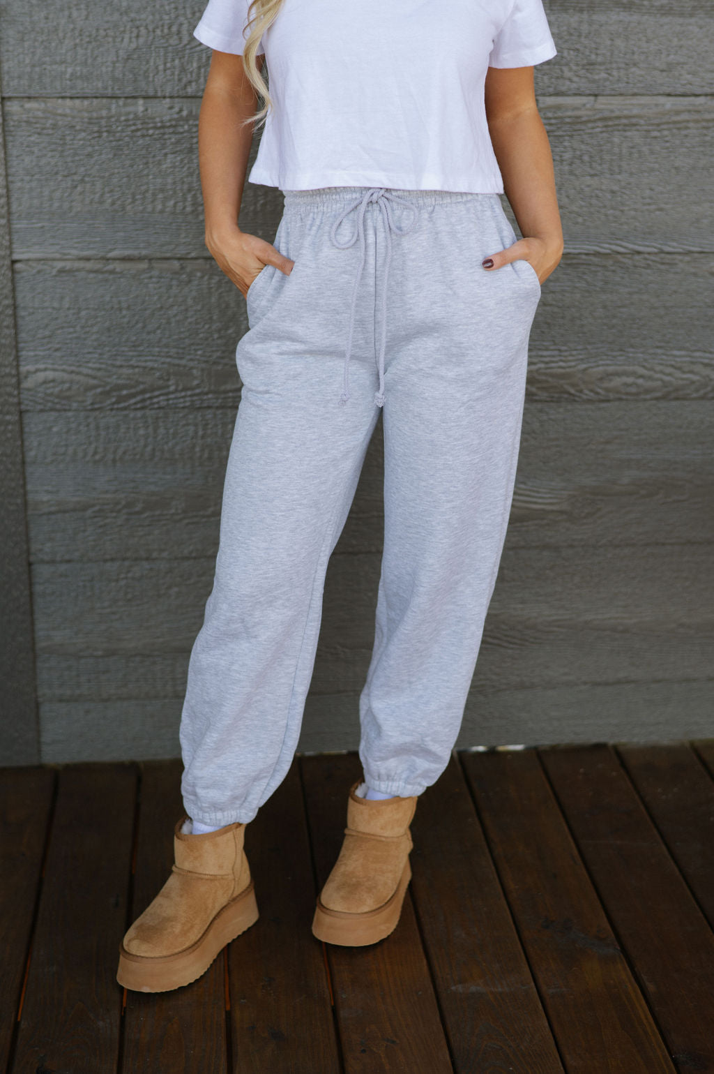 French Terry Joggers-Heather Grey