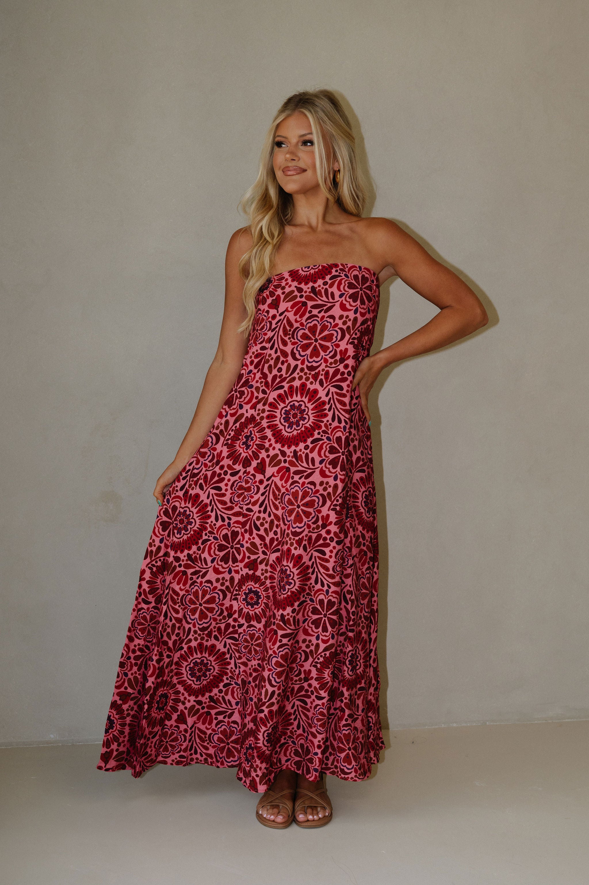 Addison Dress-Pink/Red