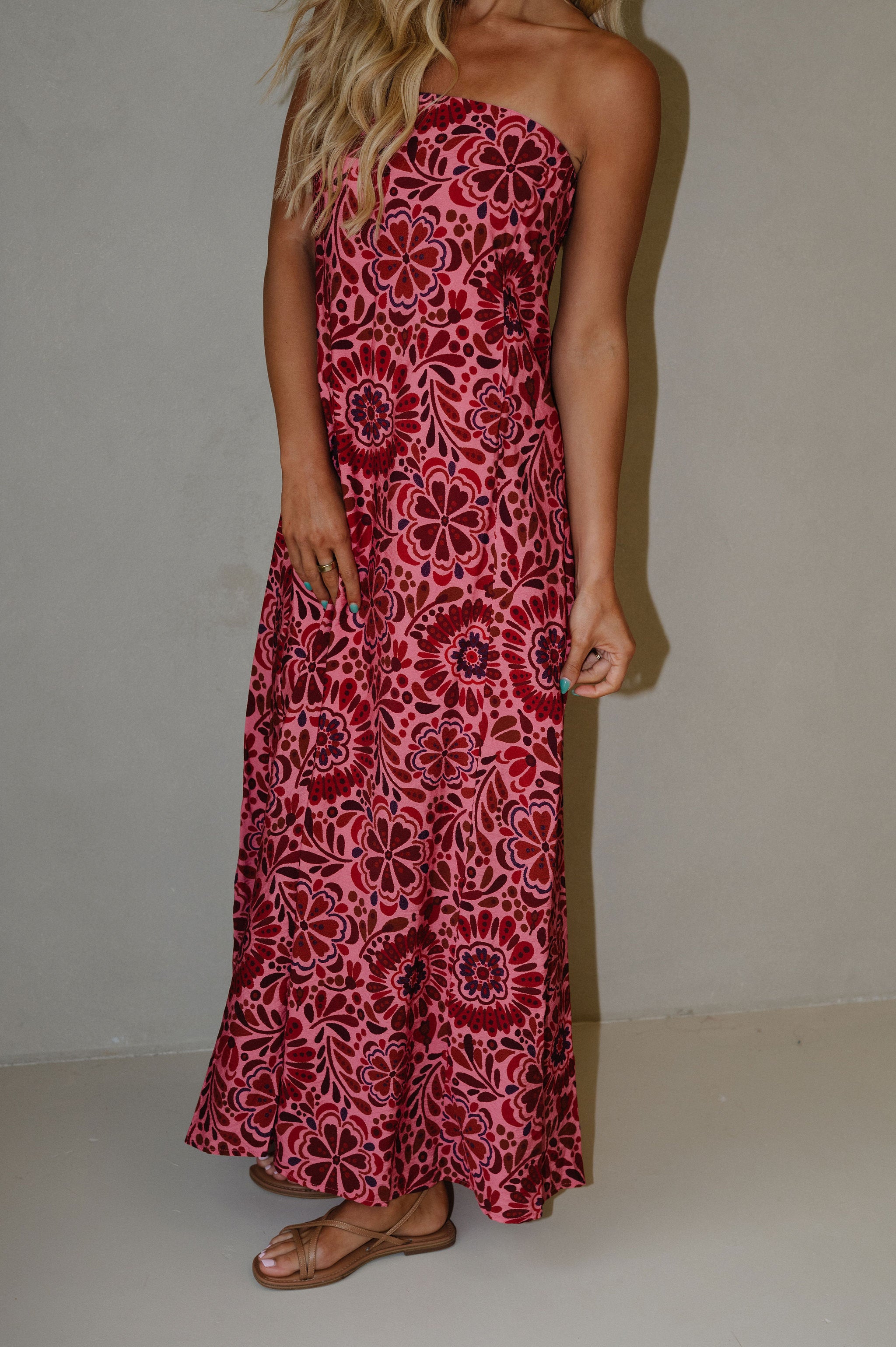 Addison Dress-Pink/Red