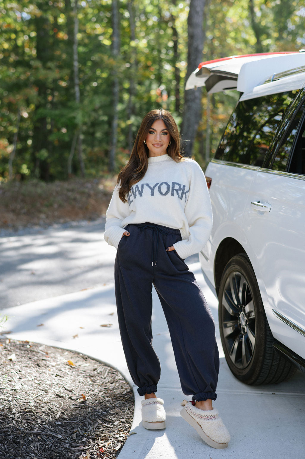 Cynthia Washed Jogger Pants-Navy