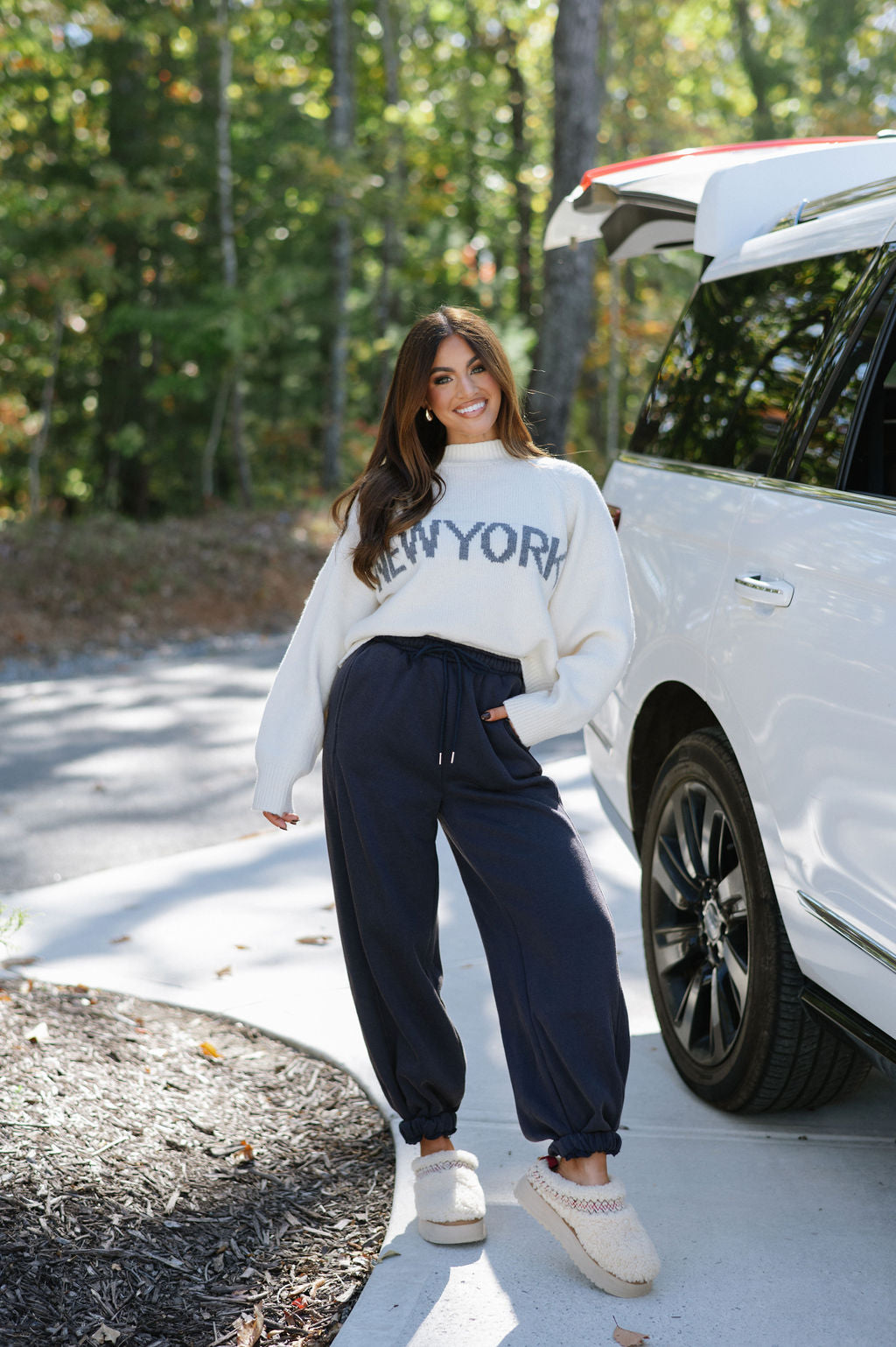 Cynthia Washed Jogger Pants-Navy