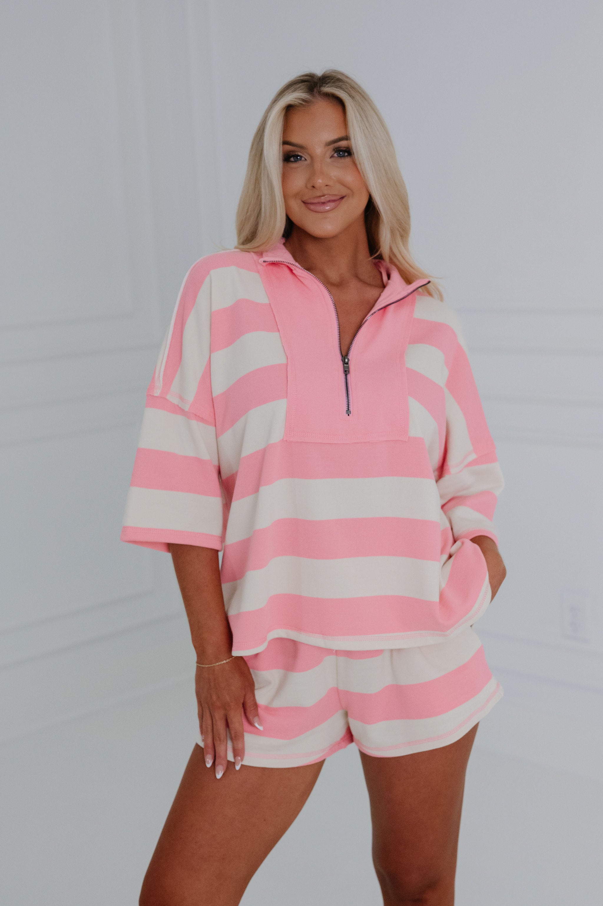 Gordy Striped Set-Pink Combo