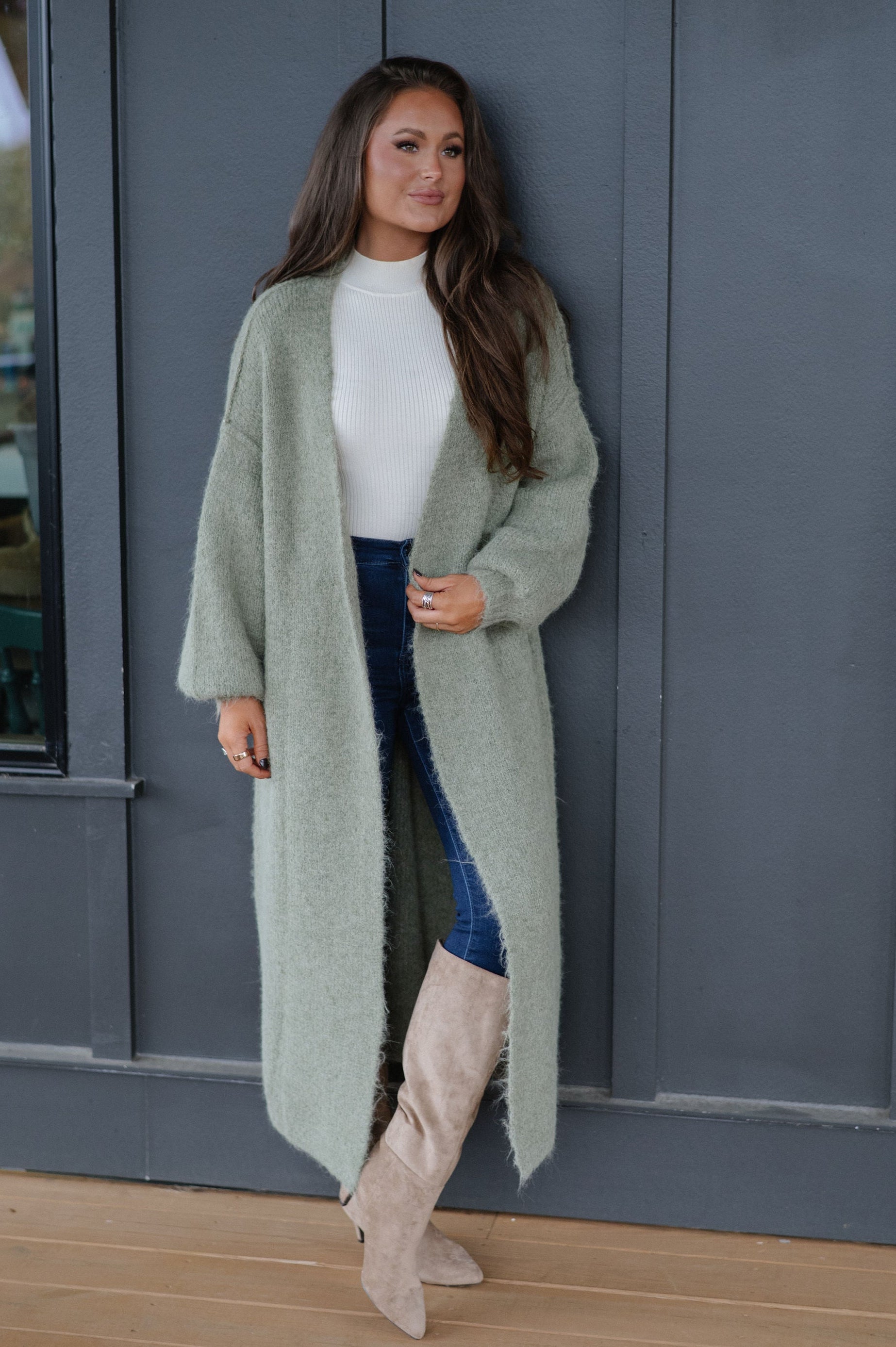 Chunky Oversized Cardigan- Green