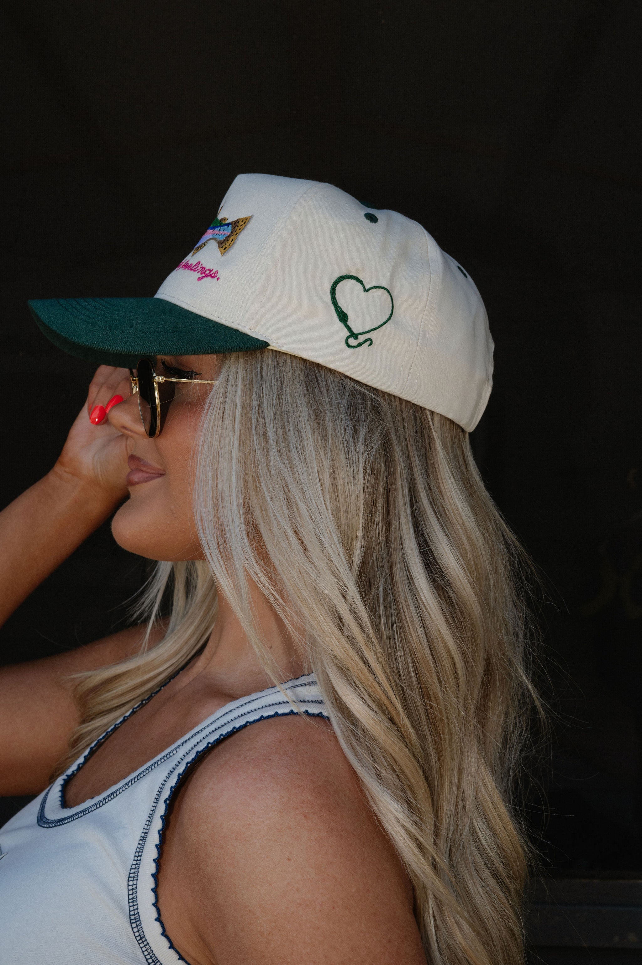 Catching Fish Not Feelings Trucker Hat-Cream