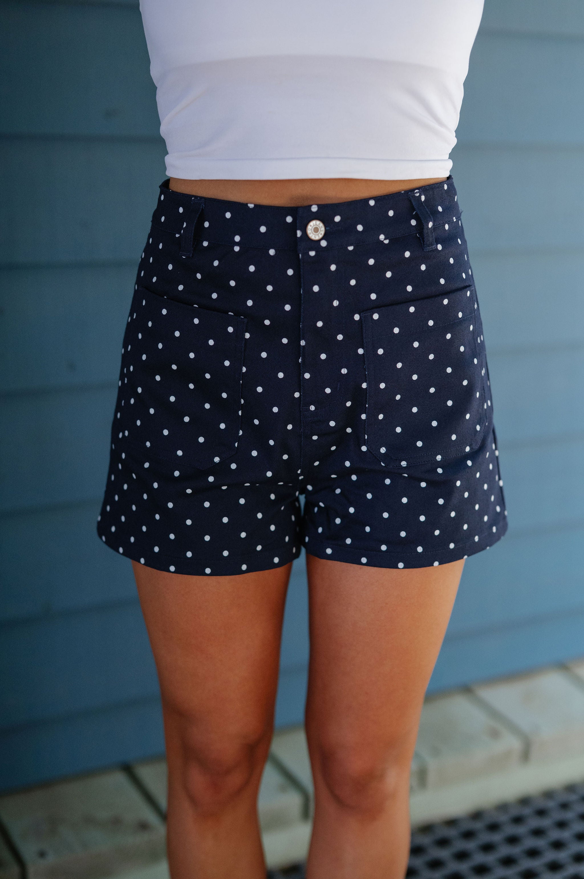 Monti Polka Dot Shorts-Navy