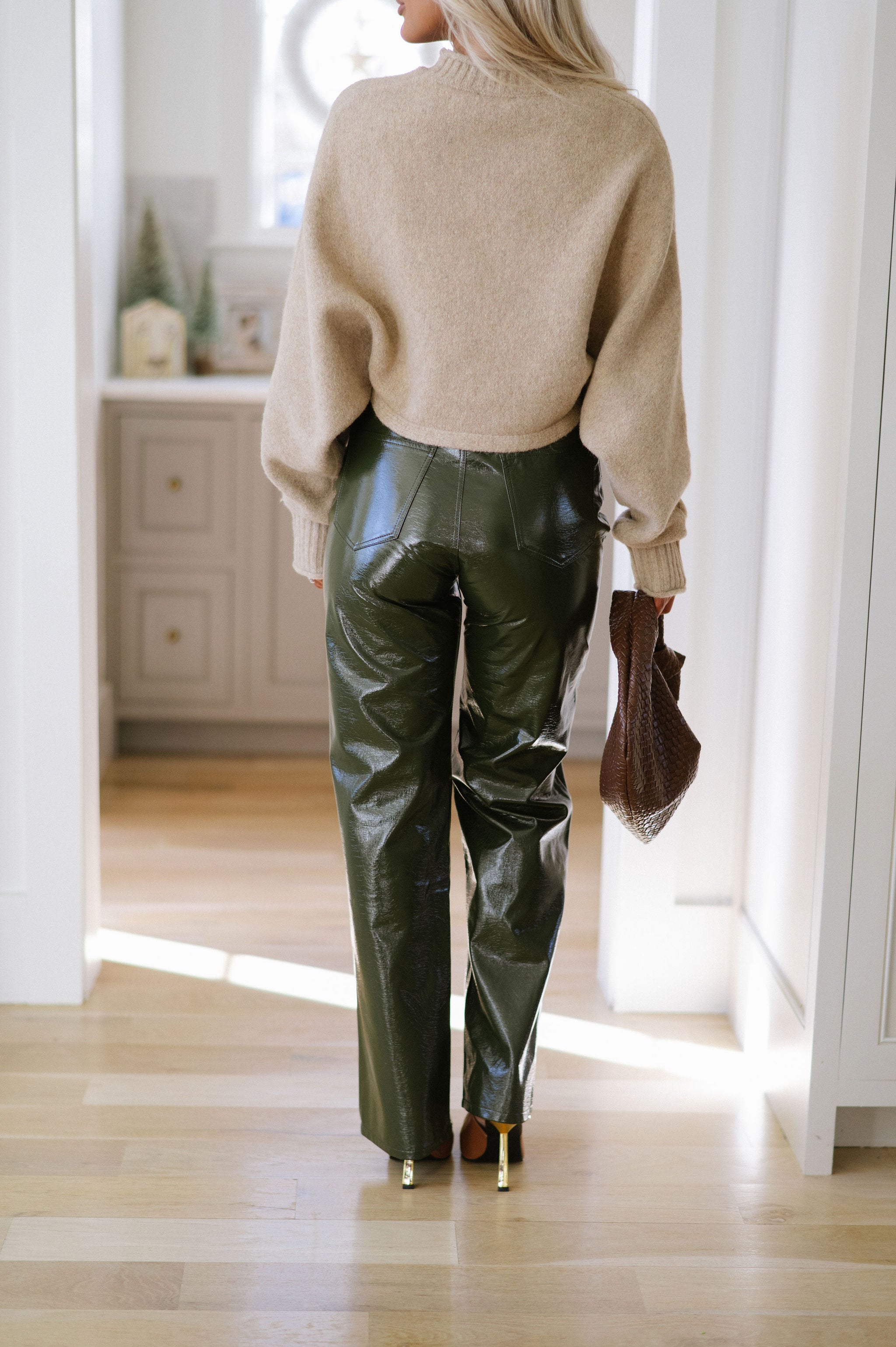 Wide Leg Pants-Dark Olive