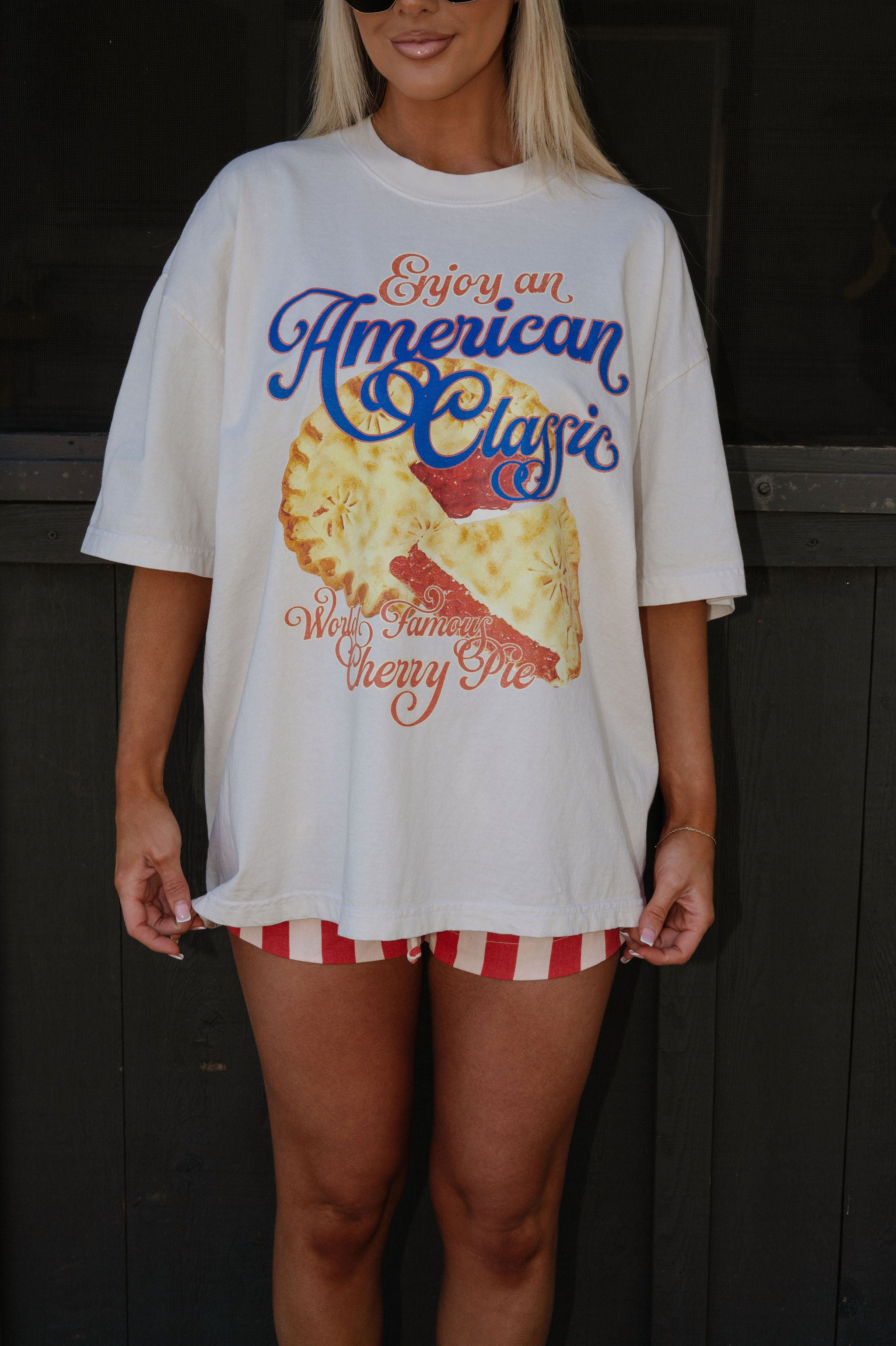 "Cherry Pie" Tee-Ivory