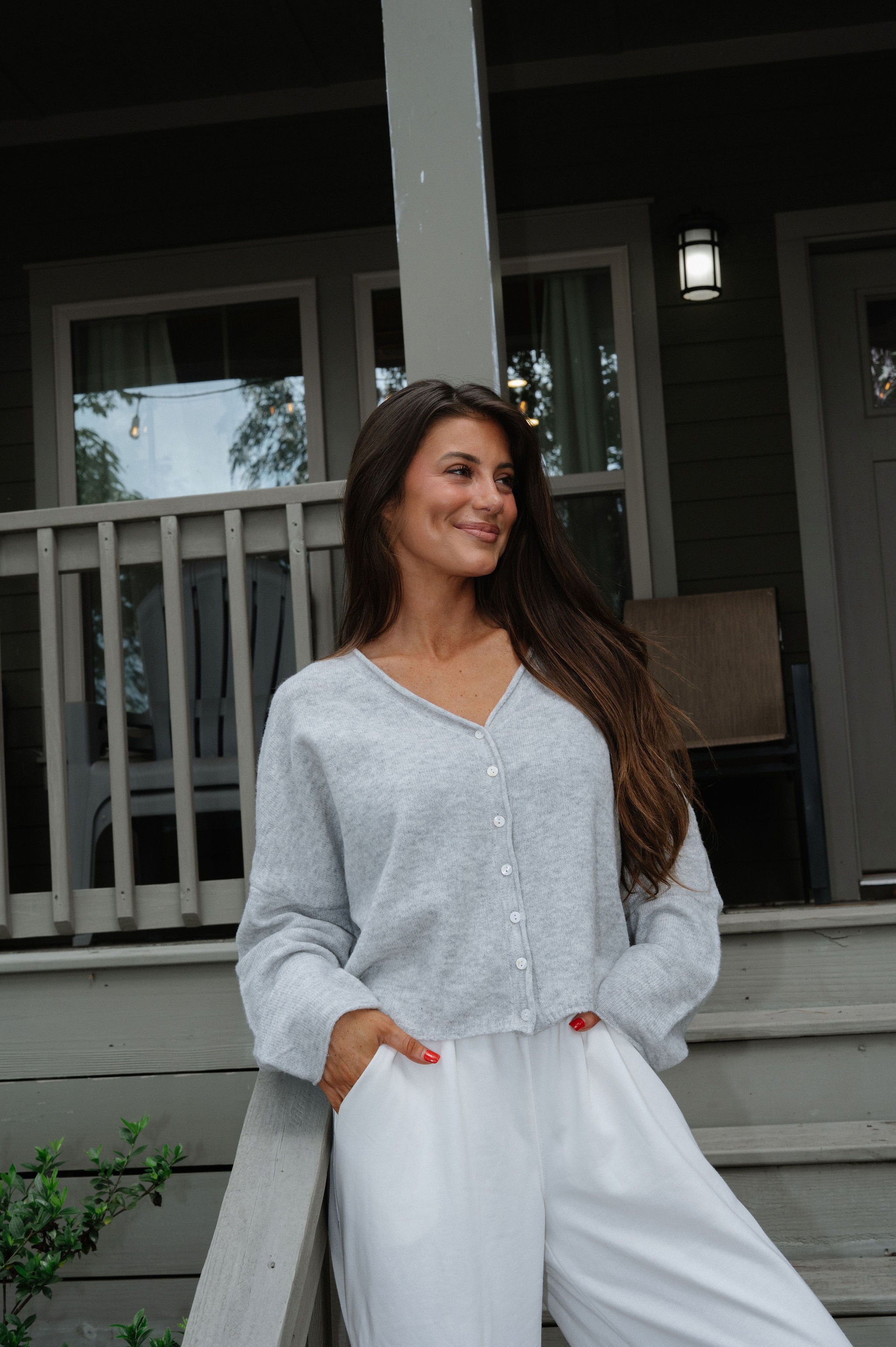 Krissy Cardigan-Heather Grey