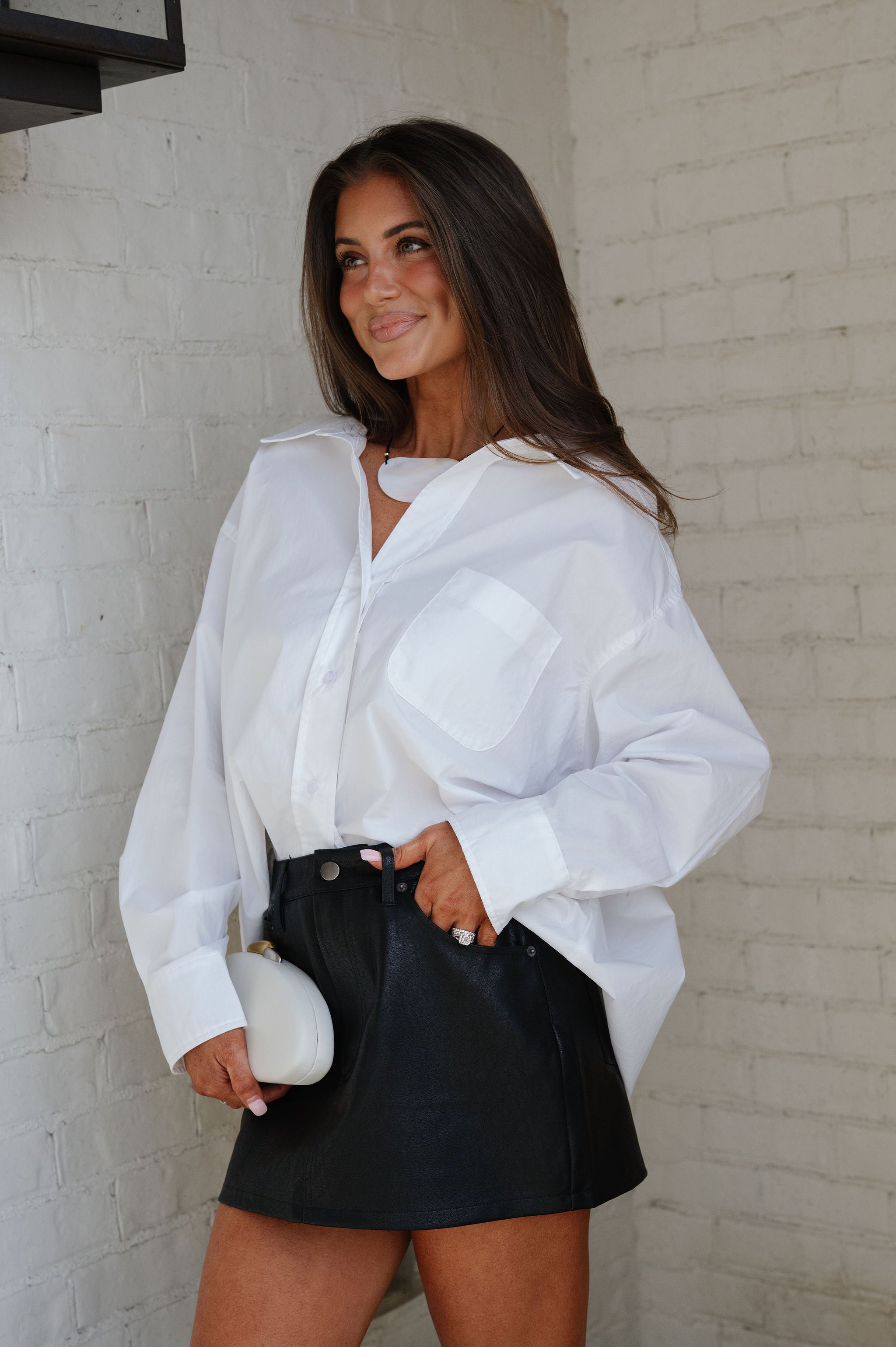 Zoe Faux Leather Mini Skirt-Black