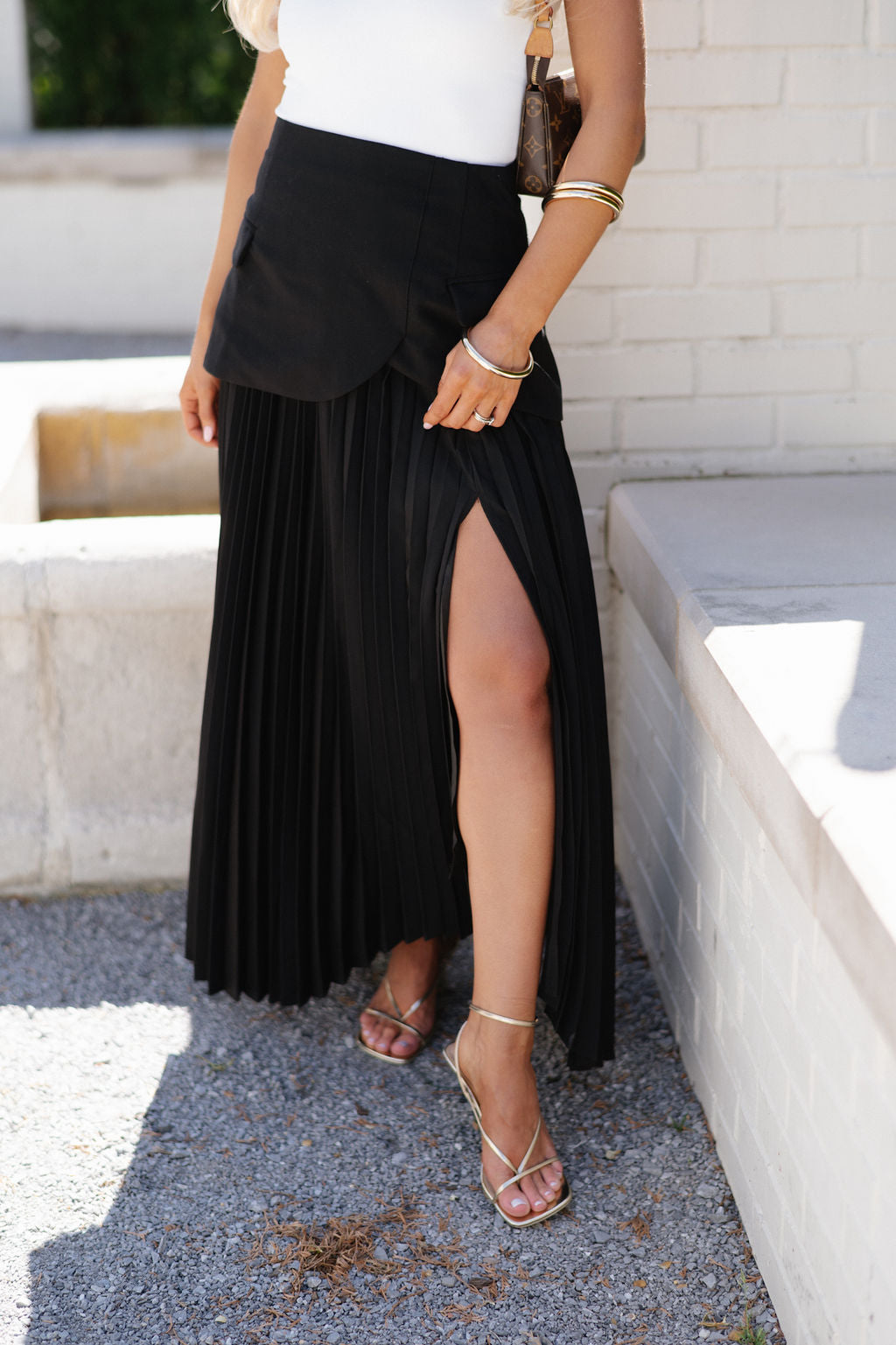 Lanny Pleated Skirt-Black