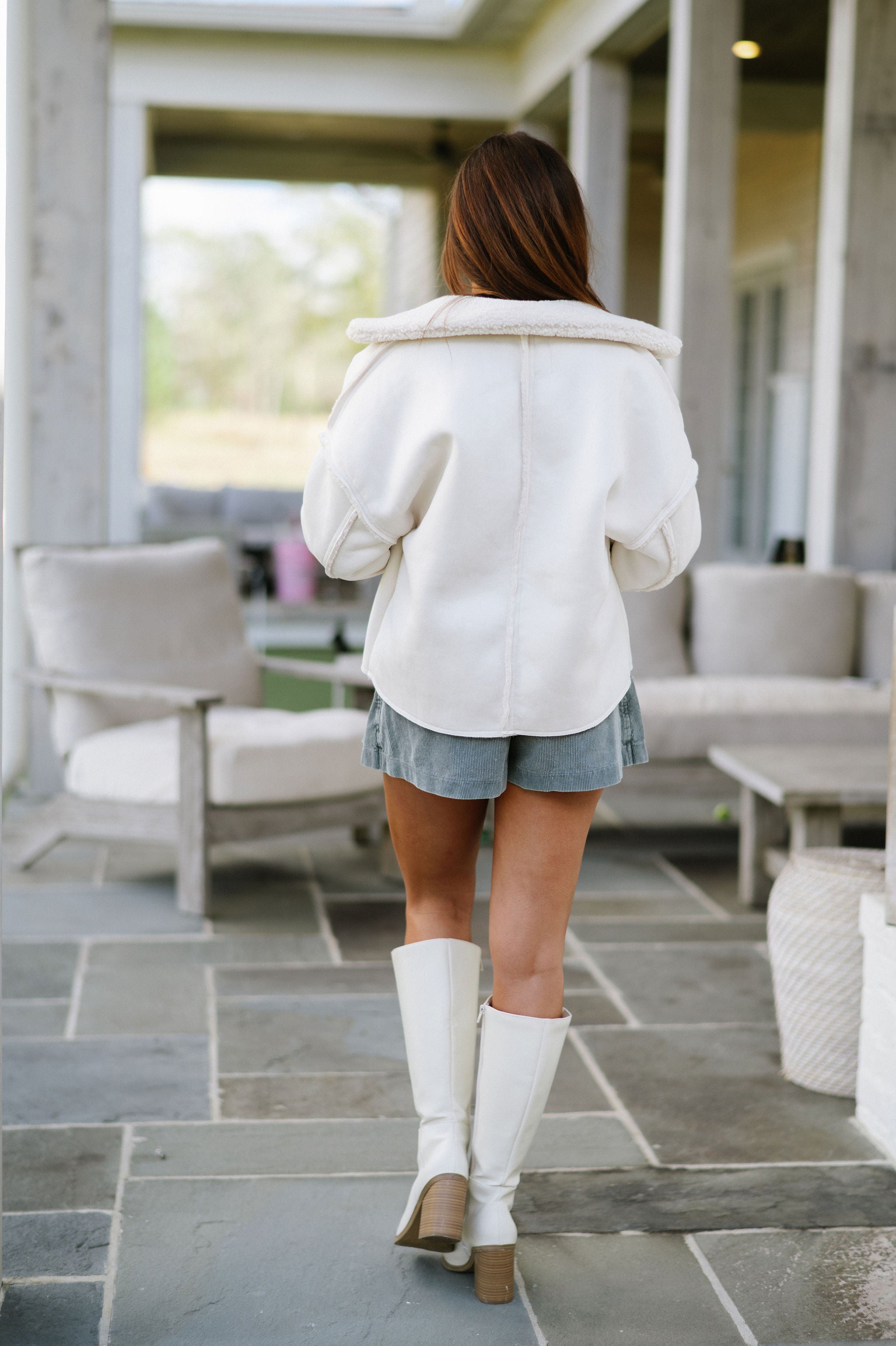 Shay Boxy Jacket- Cream