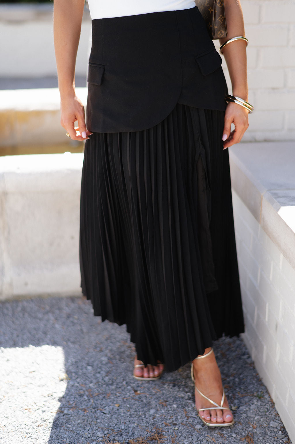 Lanny Pleated Skirt-Black