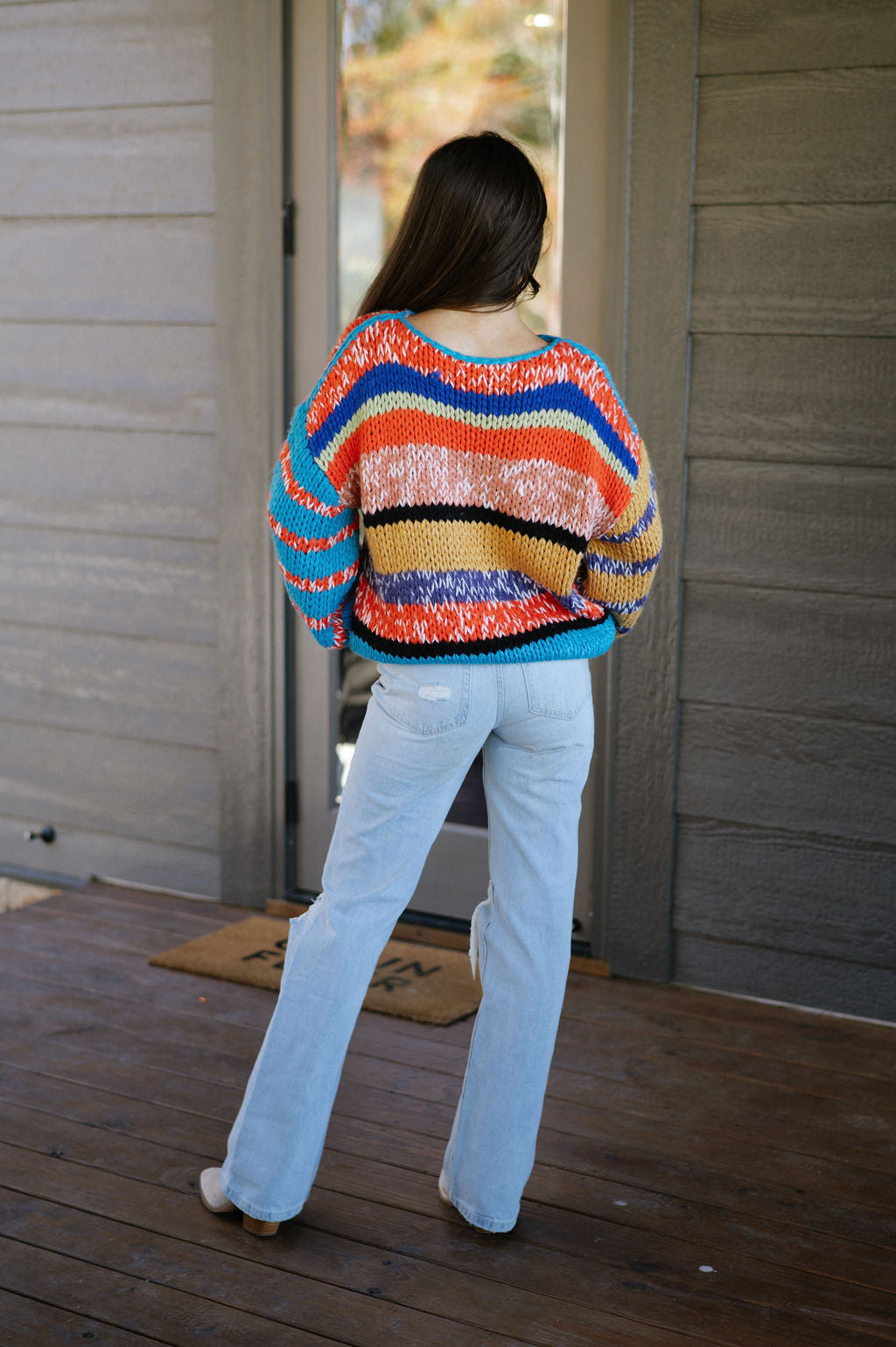 Oversized Pullover Sweater- Multicolored