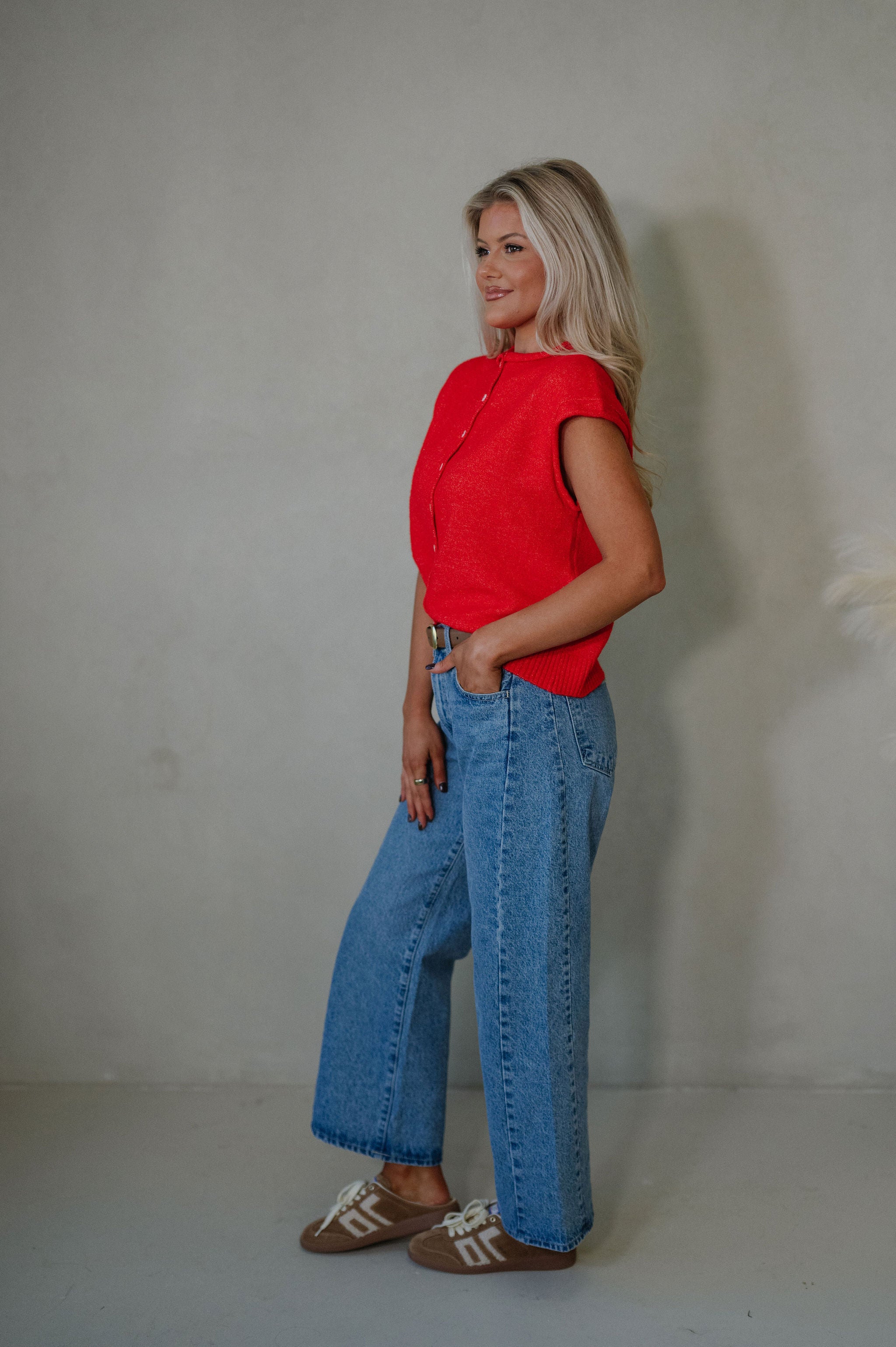 Karly Sweater-Tomato Red