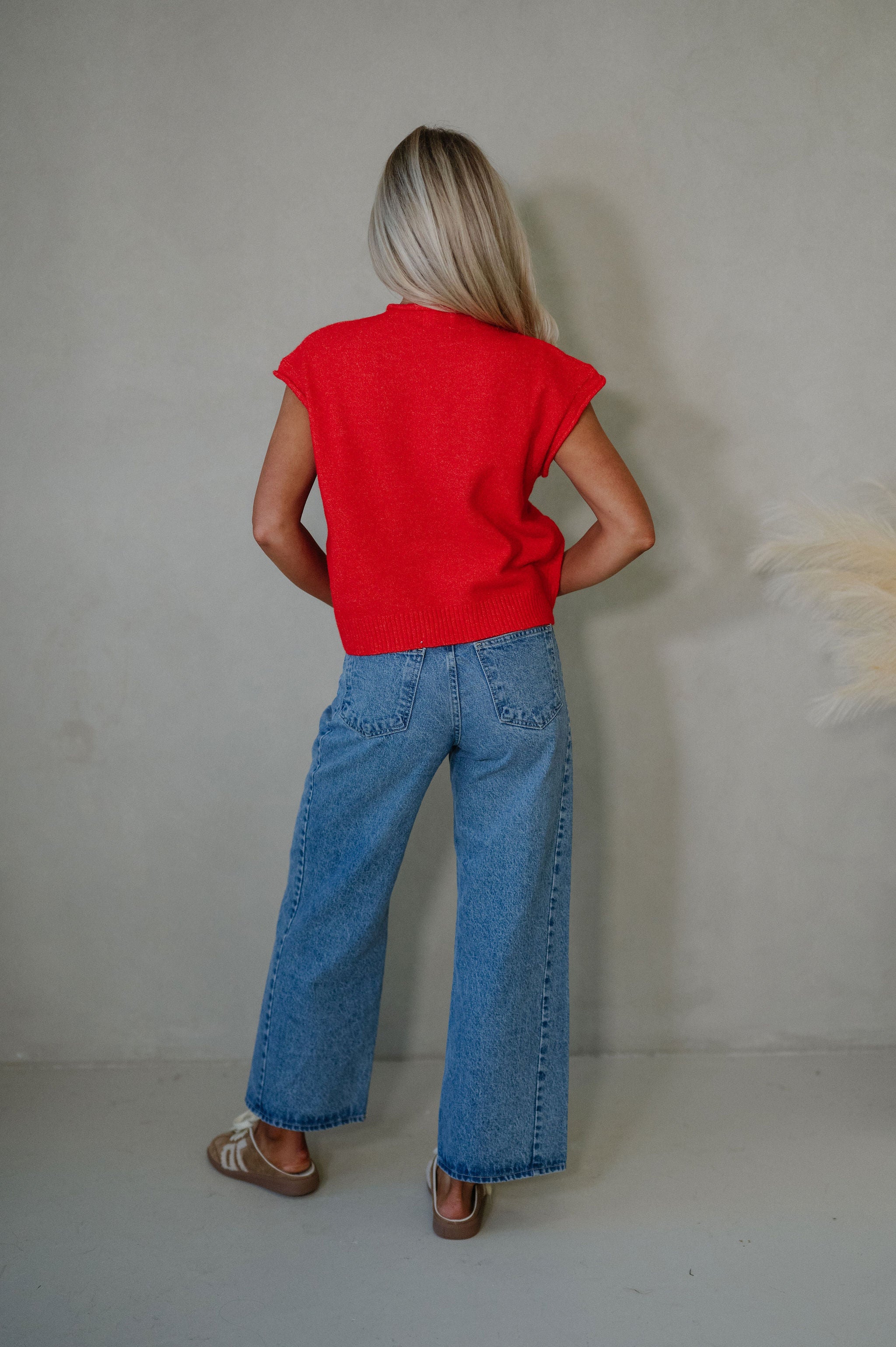 Karly Sweater-Tomato Red