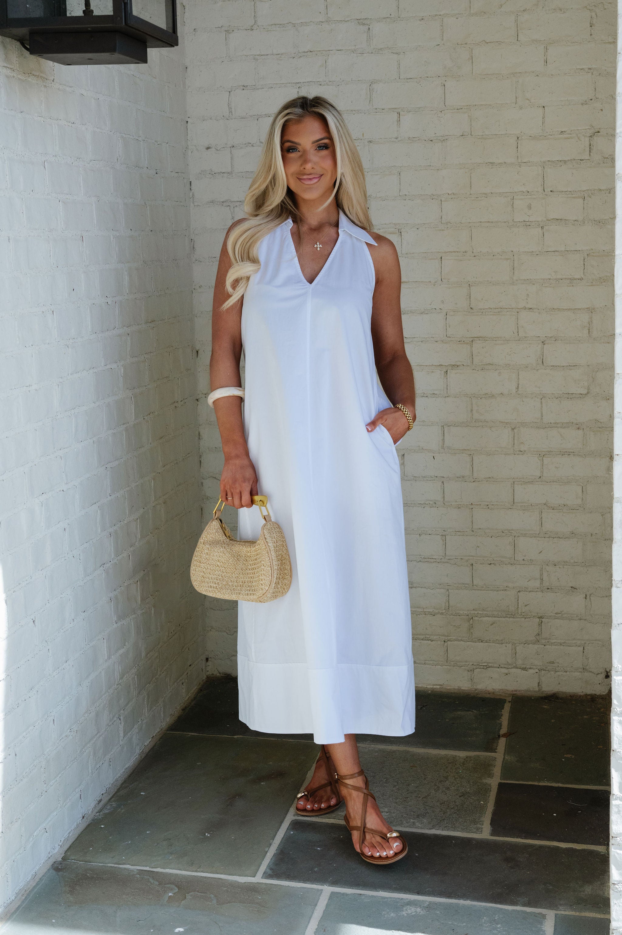 Evie Dress-White