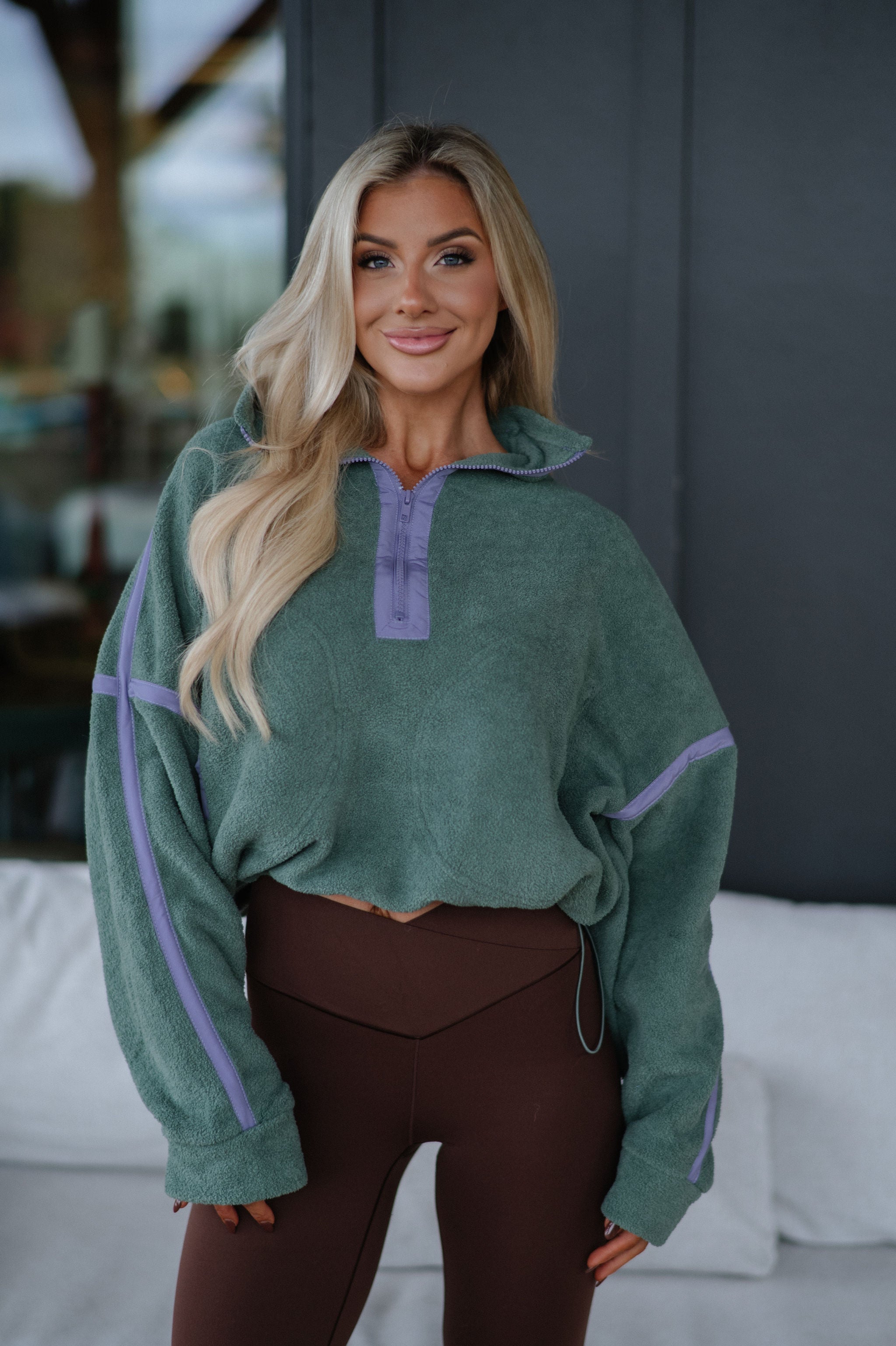Katy Half Zip Pullover-Pistachio