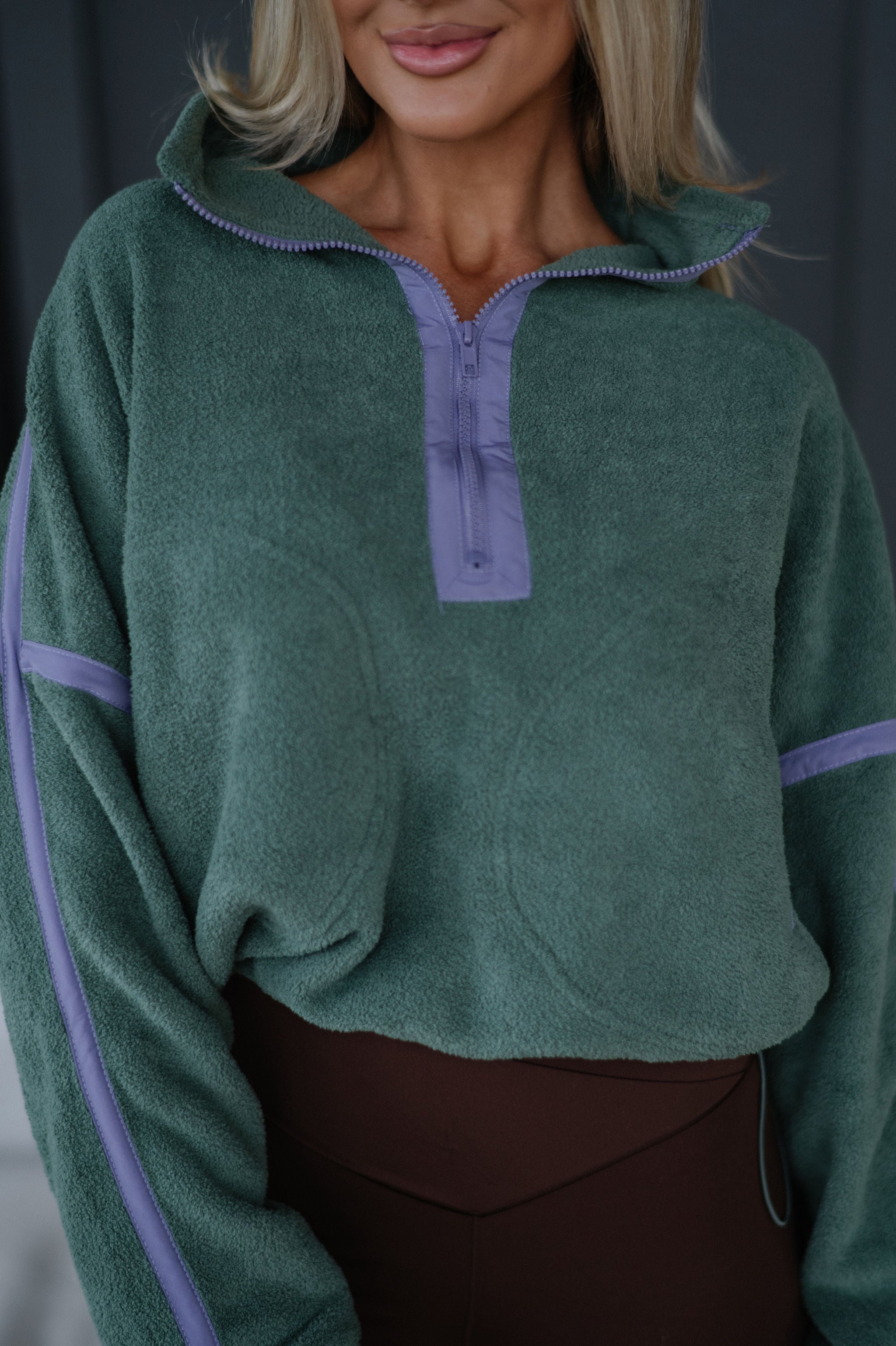 Katy Half Zip Pullover-Pistachio