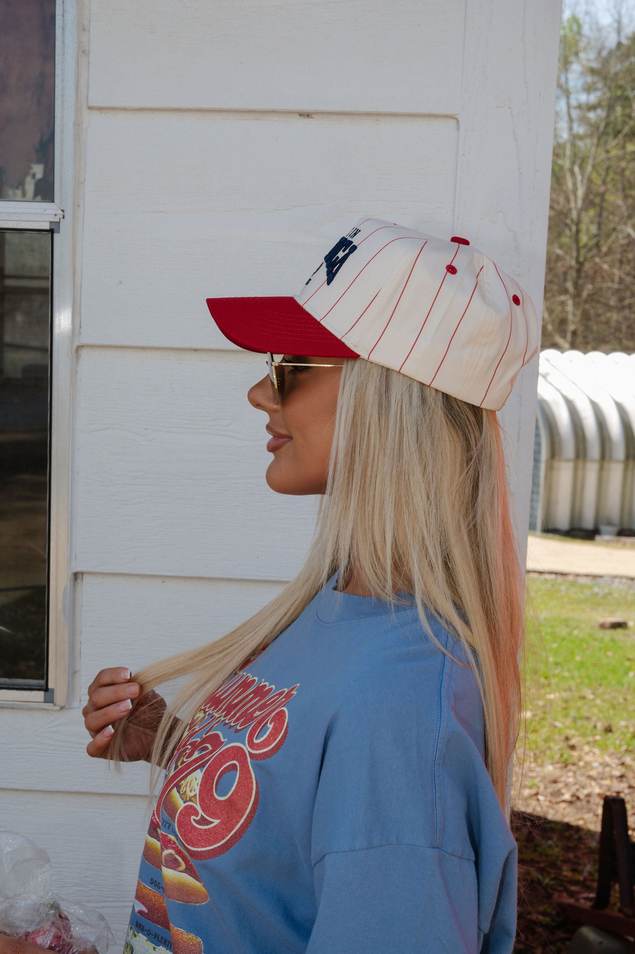 Made In America Trucker Hat- Red Stripe