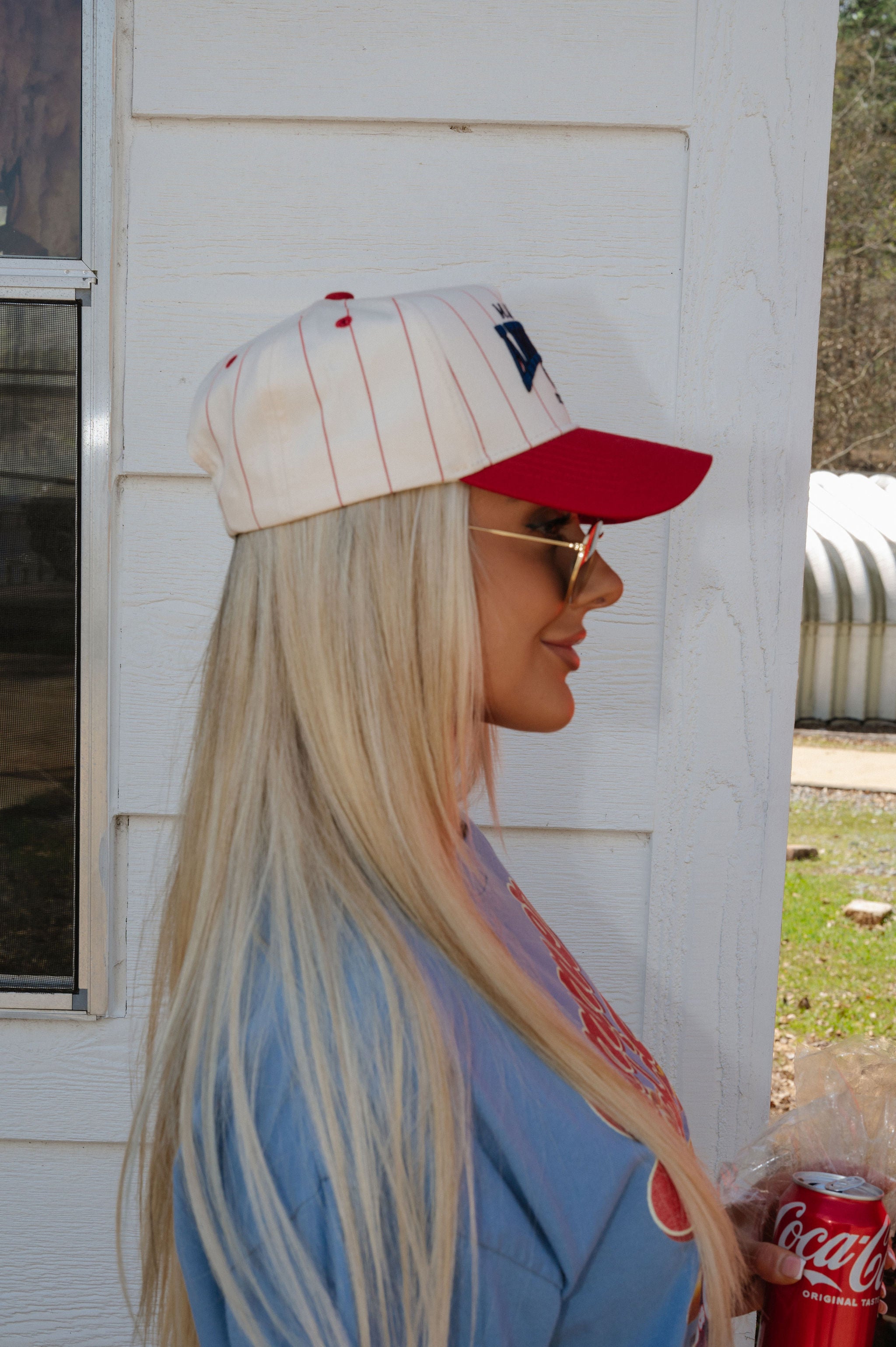 Made In America Trucker Hat- Red Stripe