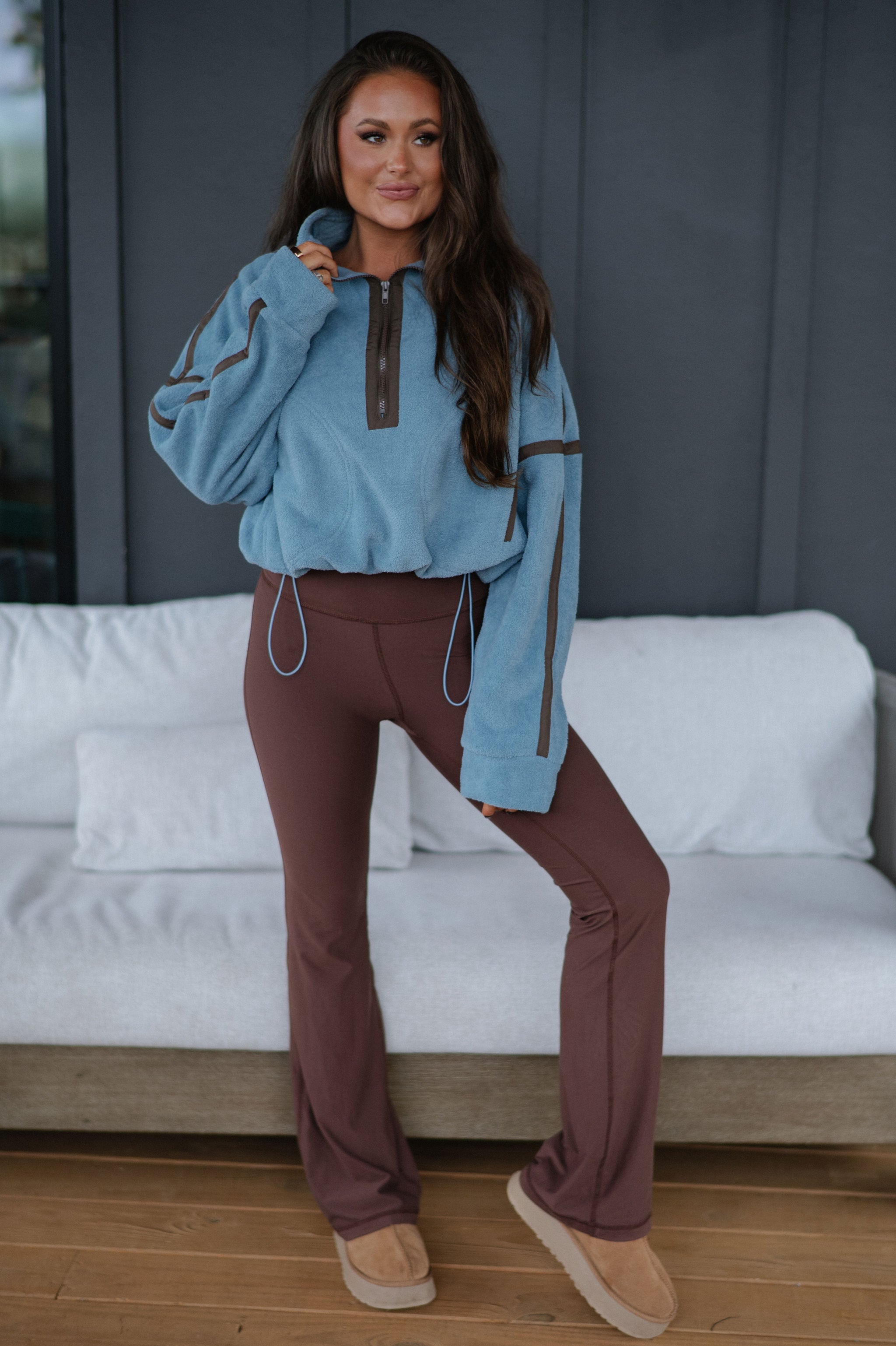 Katy Half Zip Pullover- Blue