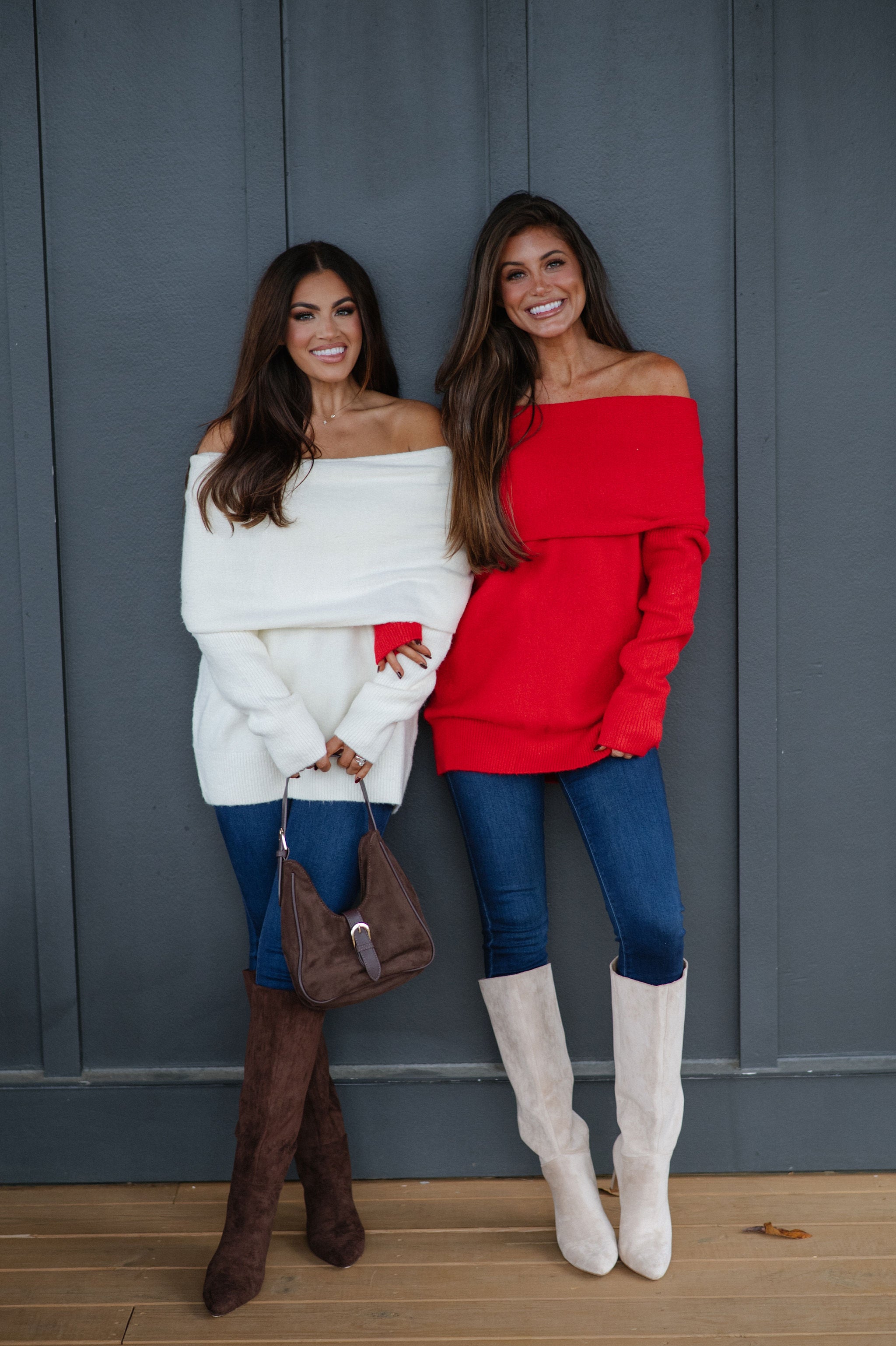 Cozy OTS Knit Sweater-Red