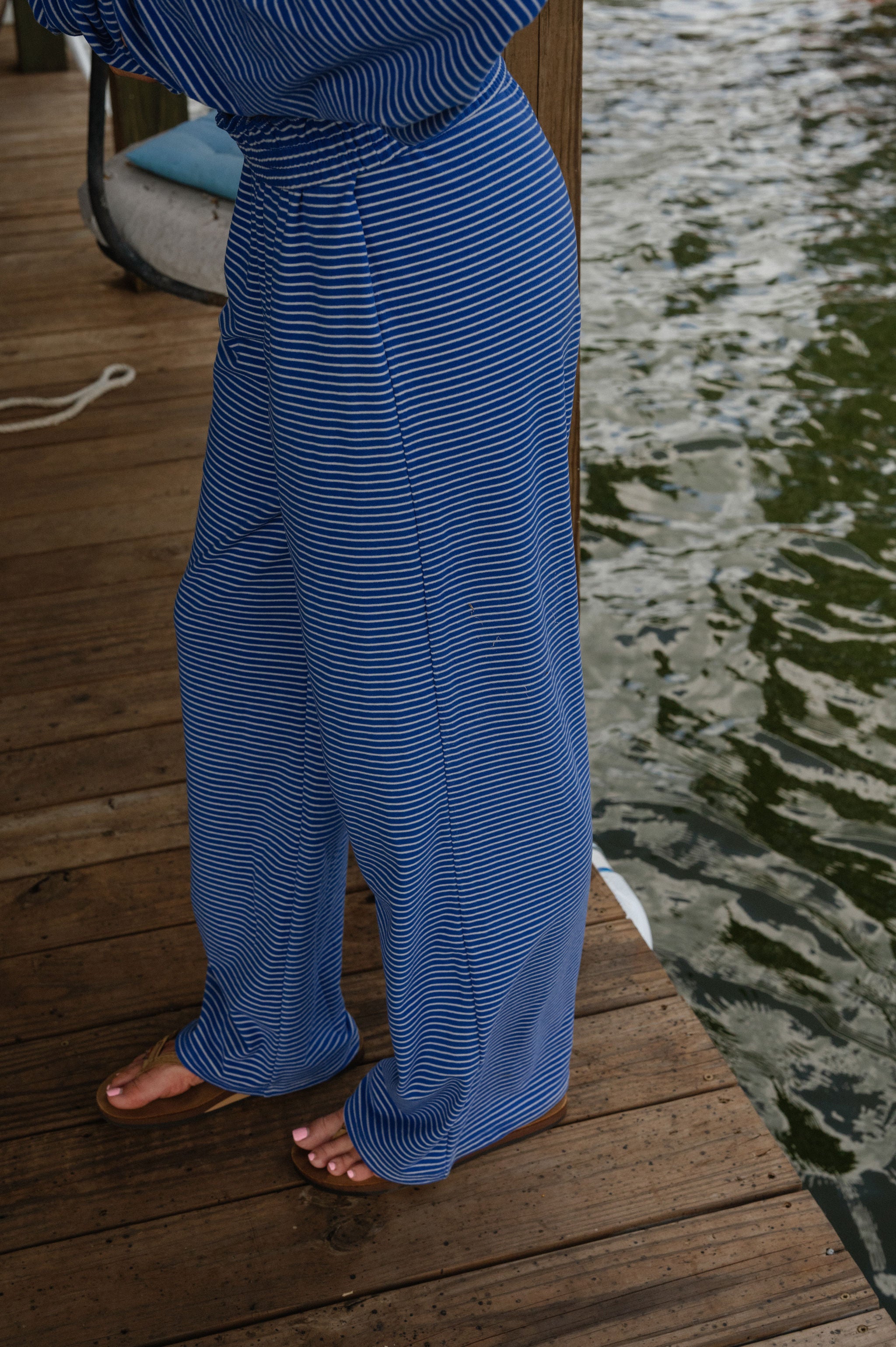 Nelly Striped Pants-Royal Blue