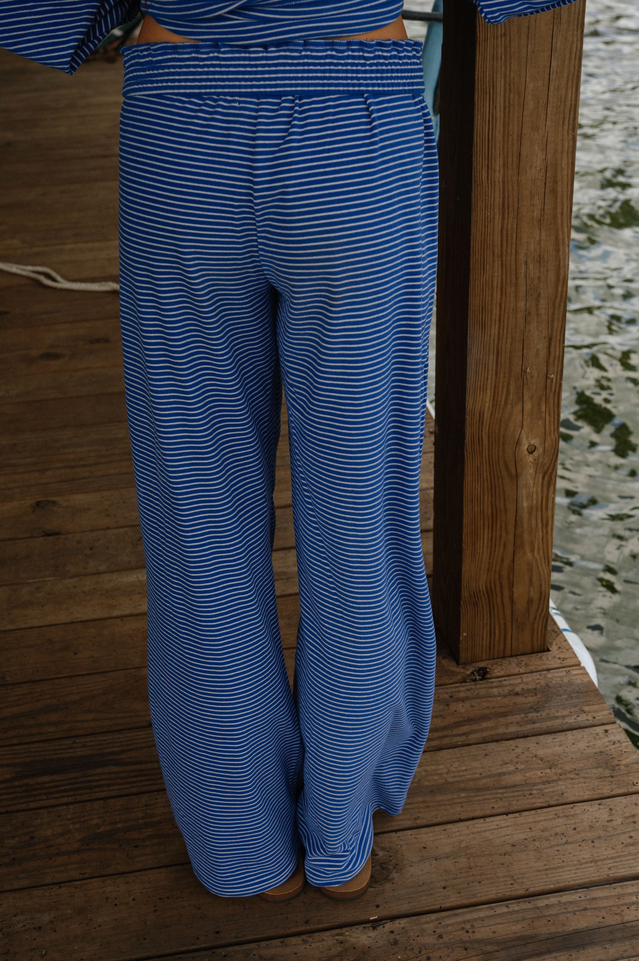 Nelly Striped Pants-Royal Blue