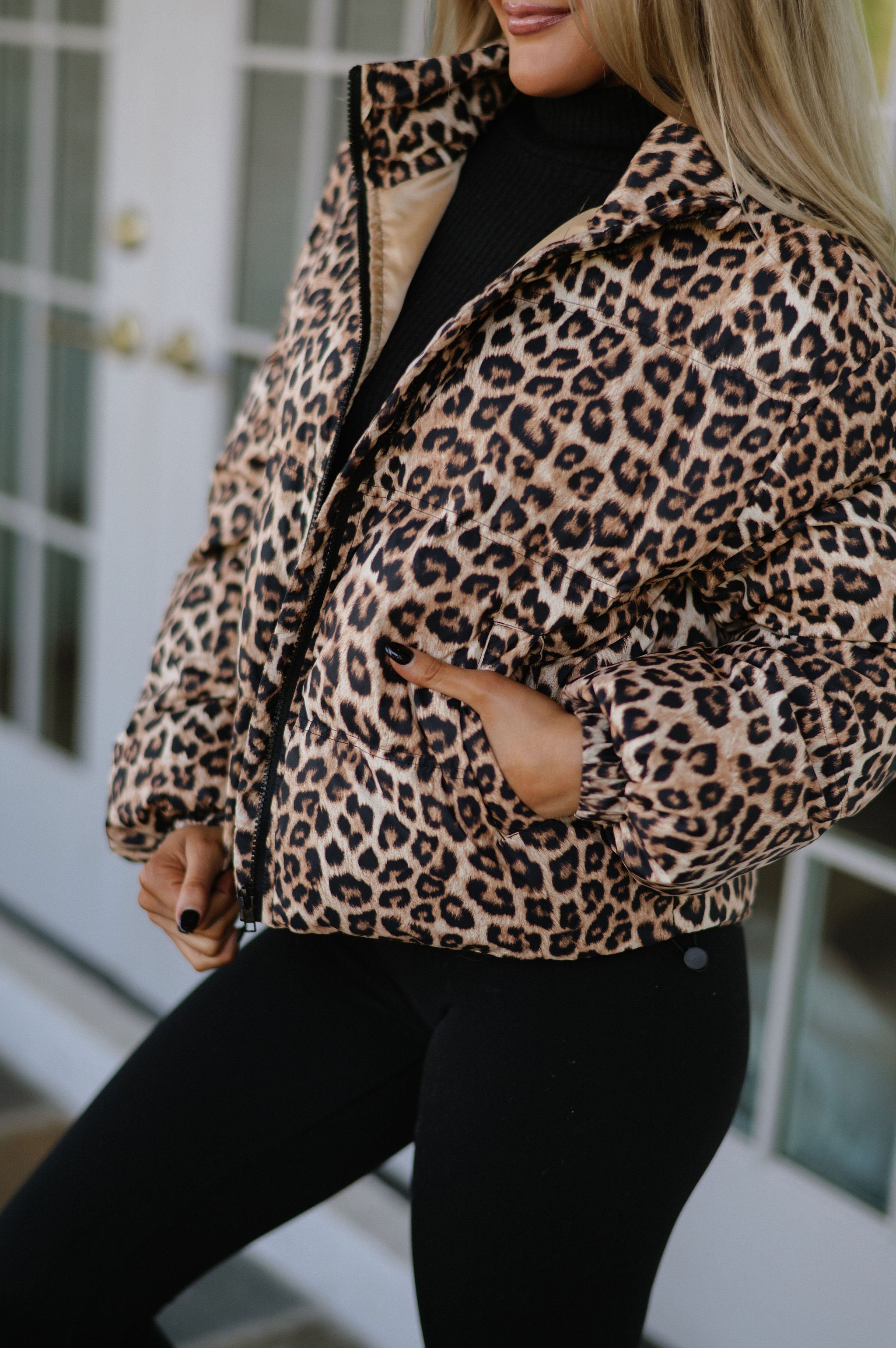 Carlyle Puffer Jacket-Leopard