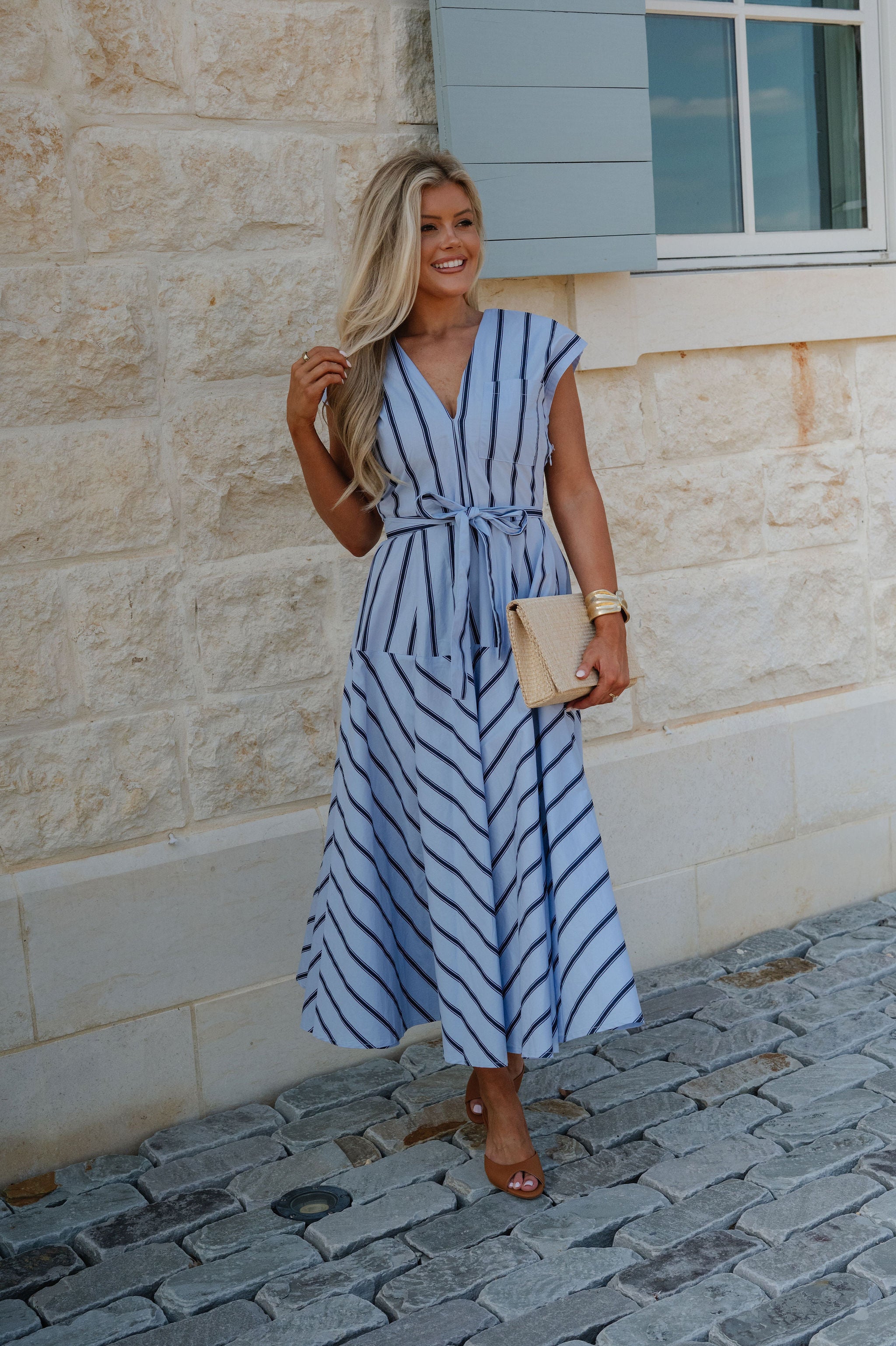 Herlipto Striped Midi Dress Her lip to Striped Midi Dress her lip 