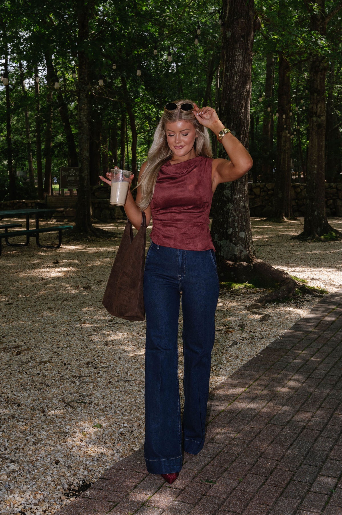 Jo Sleeveless Top-Wine