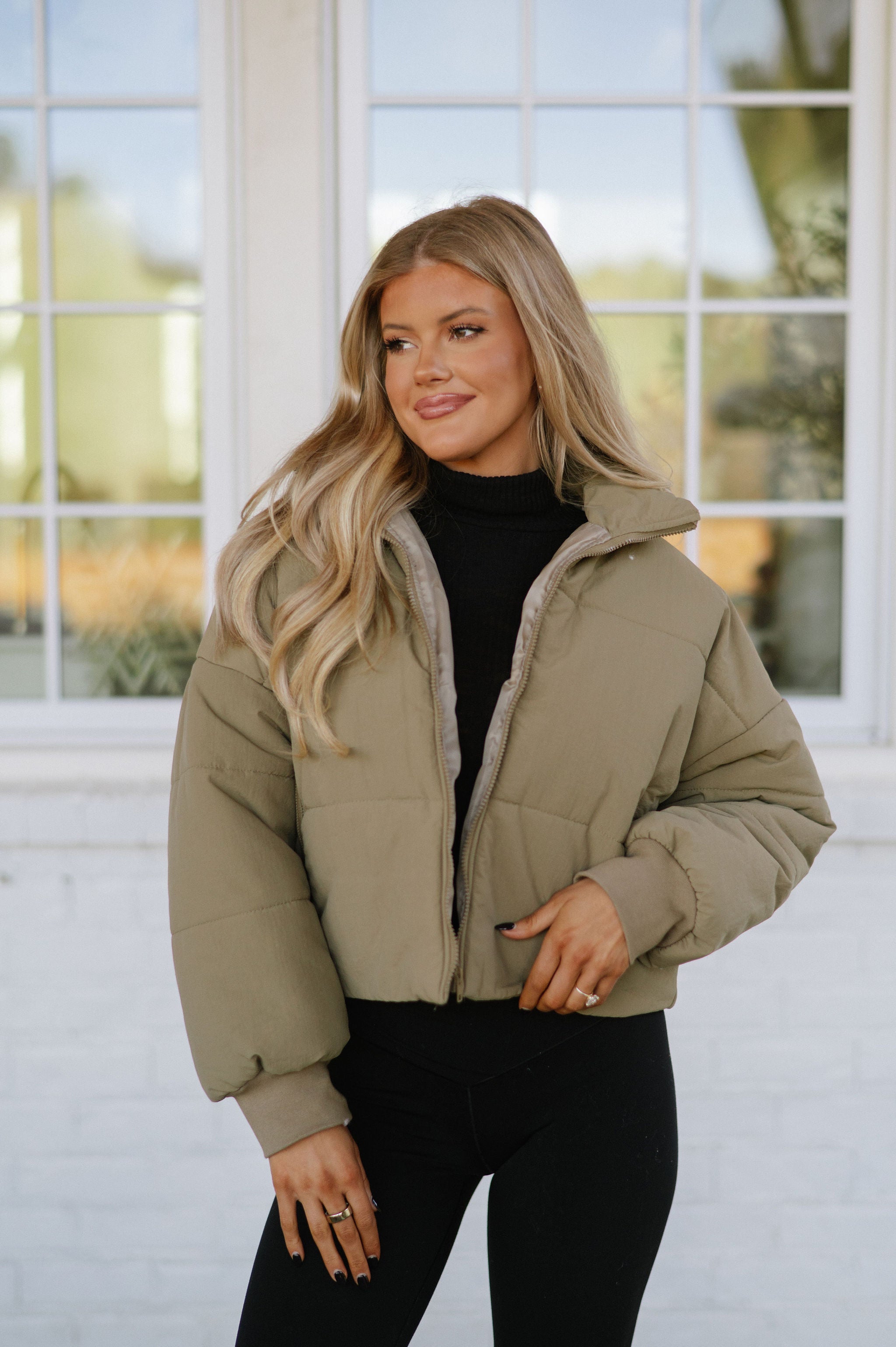 Oversized Puffer Jacket- Army Green