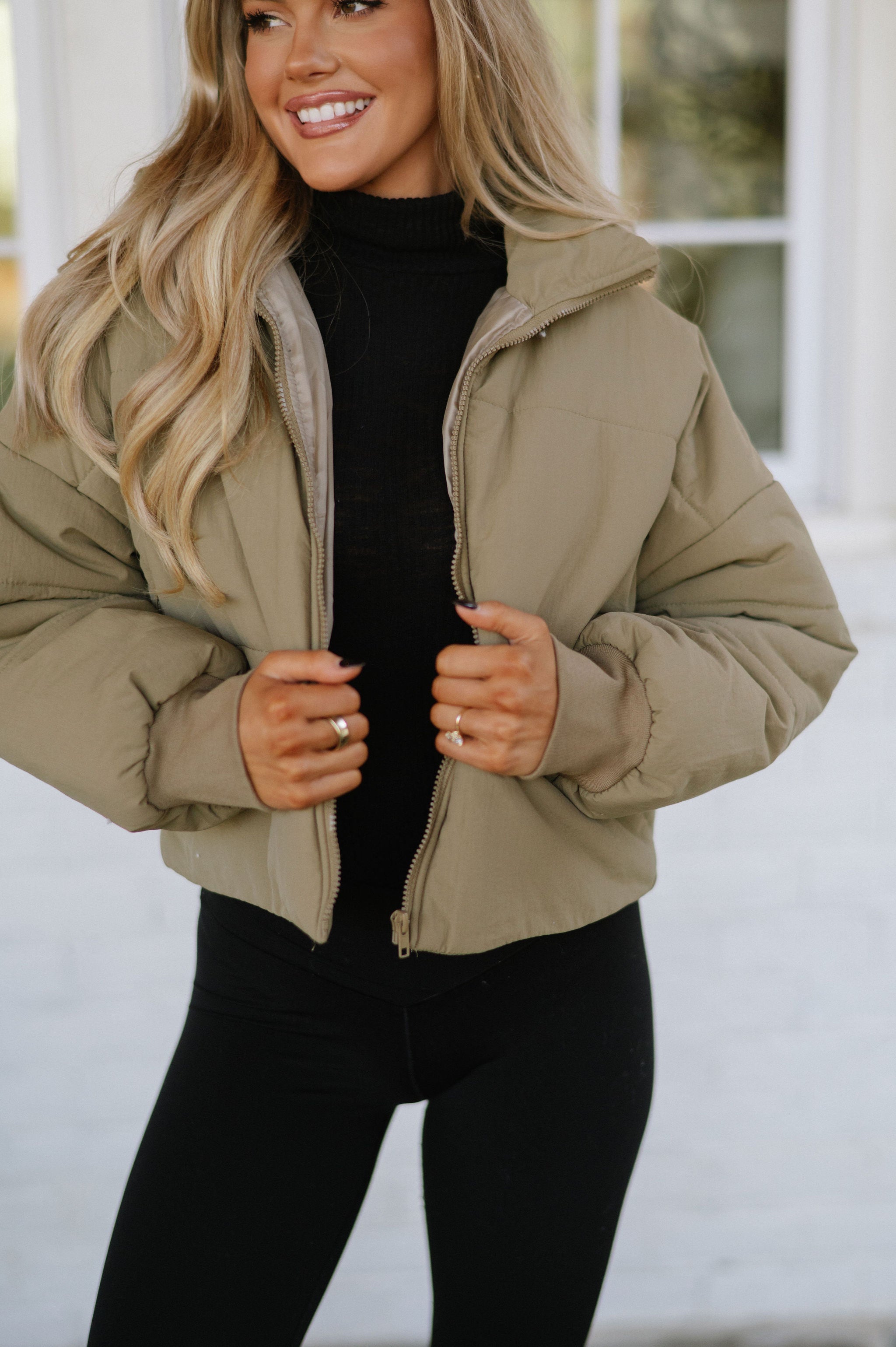 Oversized Puffer Jacket- Army Green