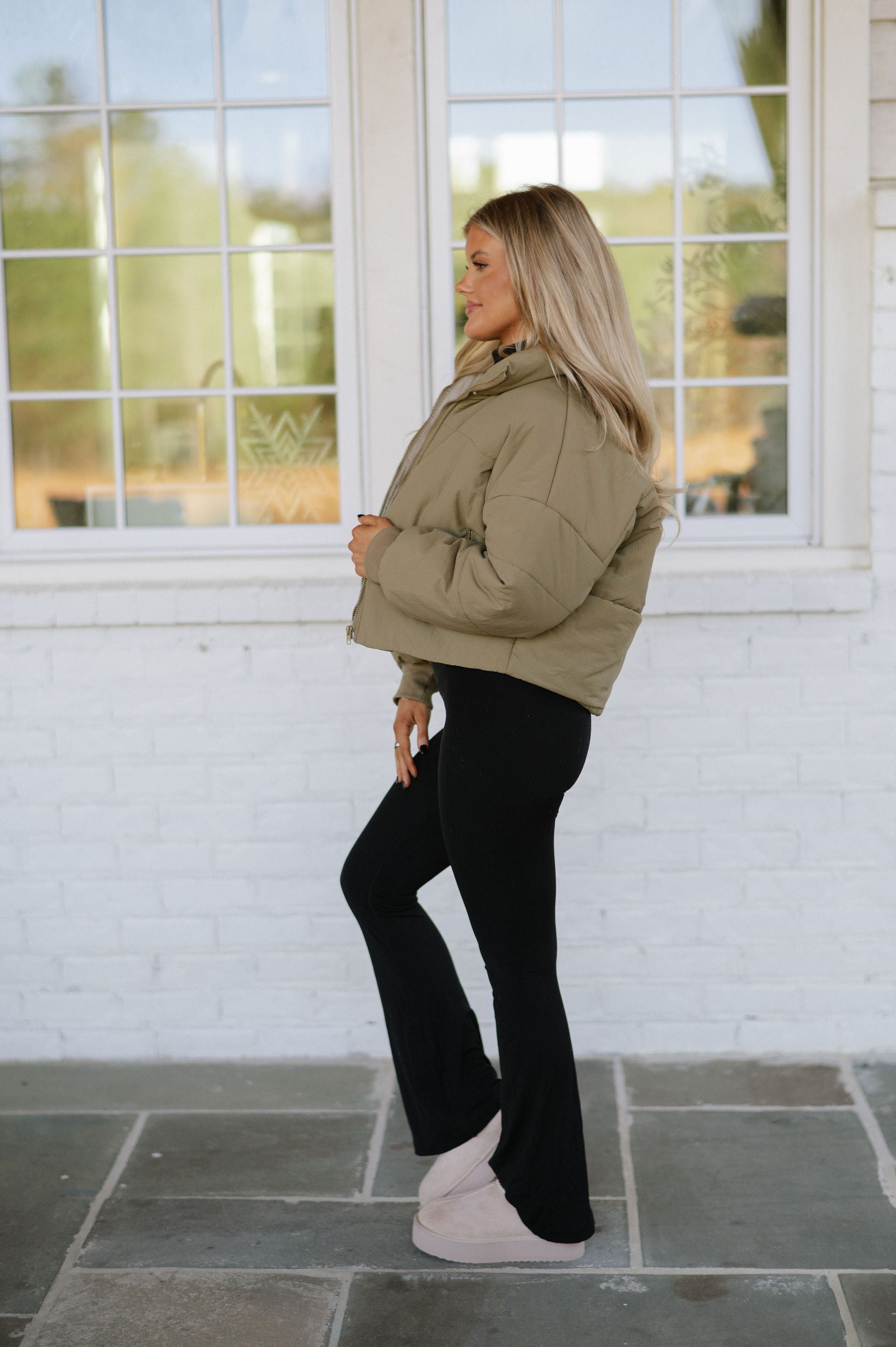 Oversized Puffer Jacket- Army Green