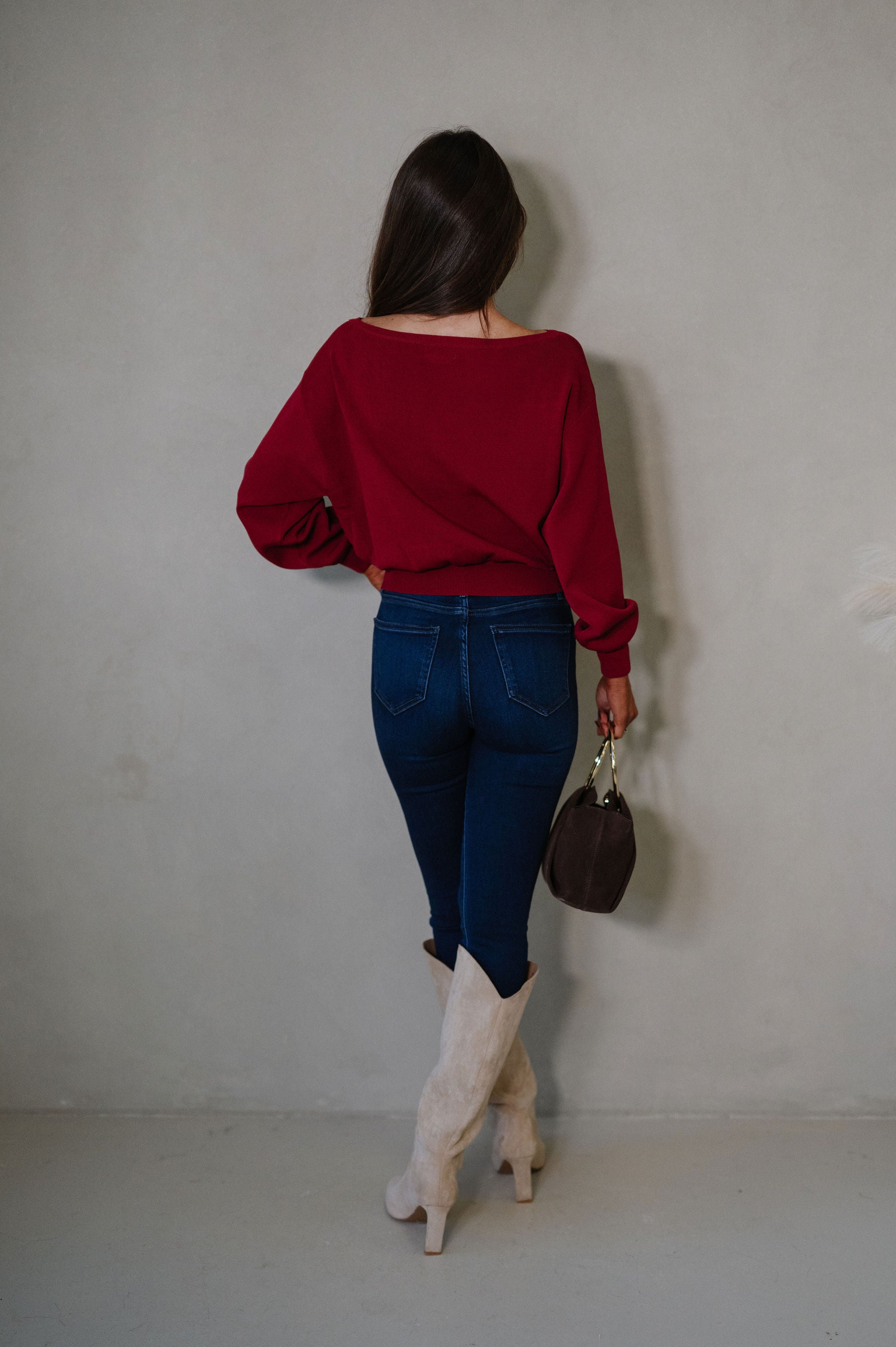 Eloise Sweater-Dark Red