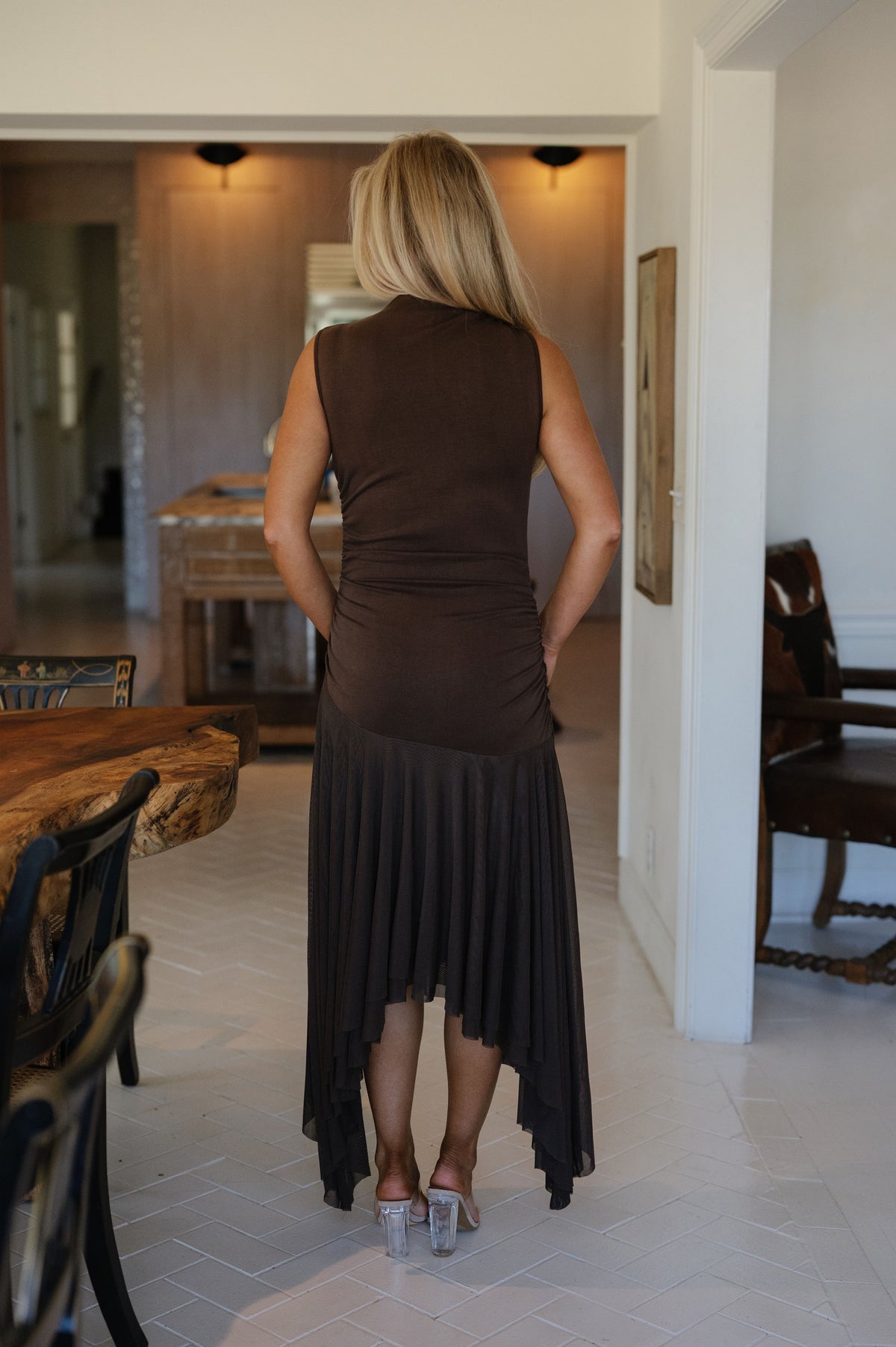 Harper Midi Dress-Coffee