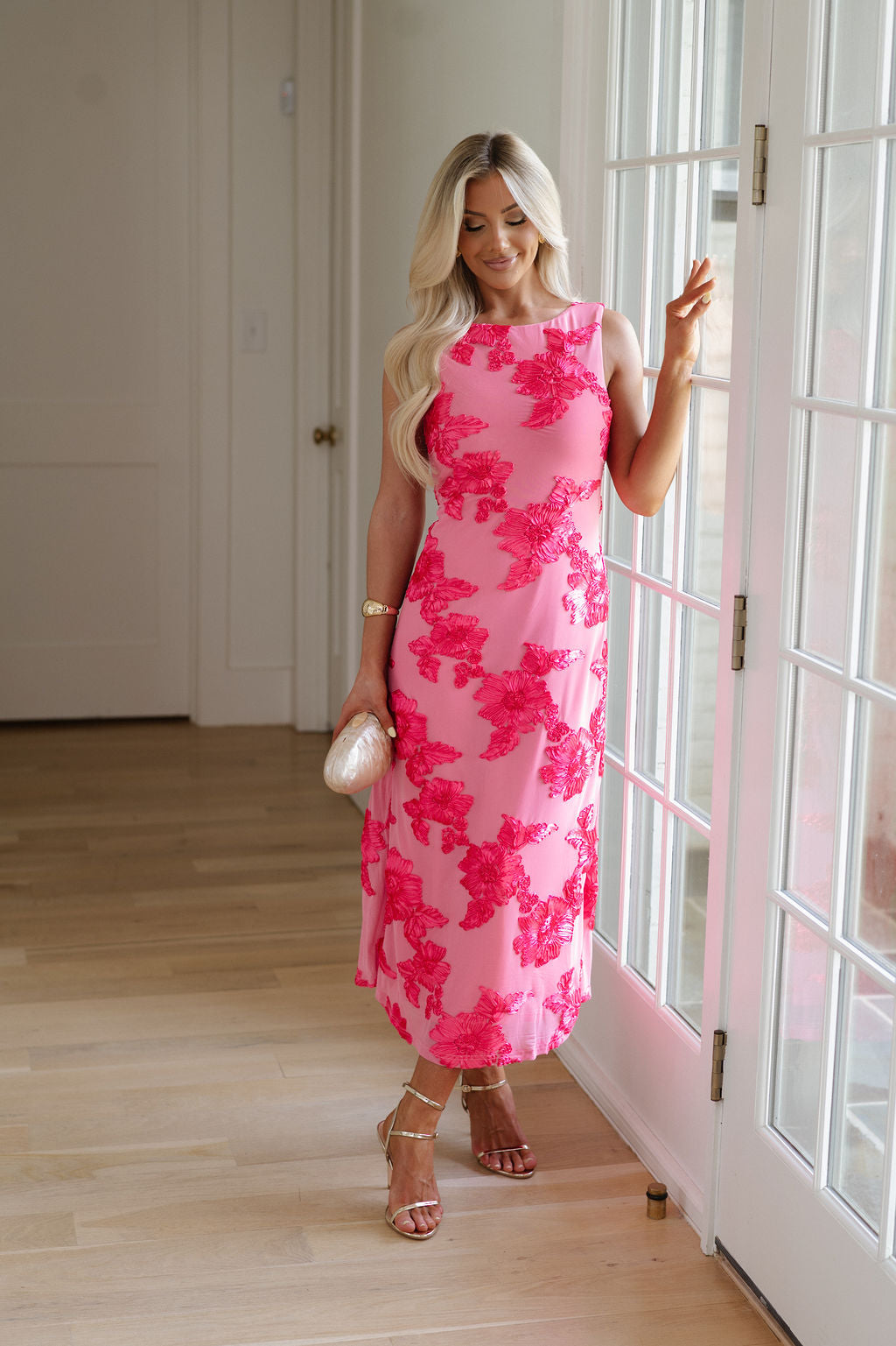 Gail Floral Dress- Fuchsia