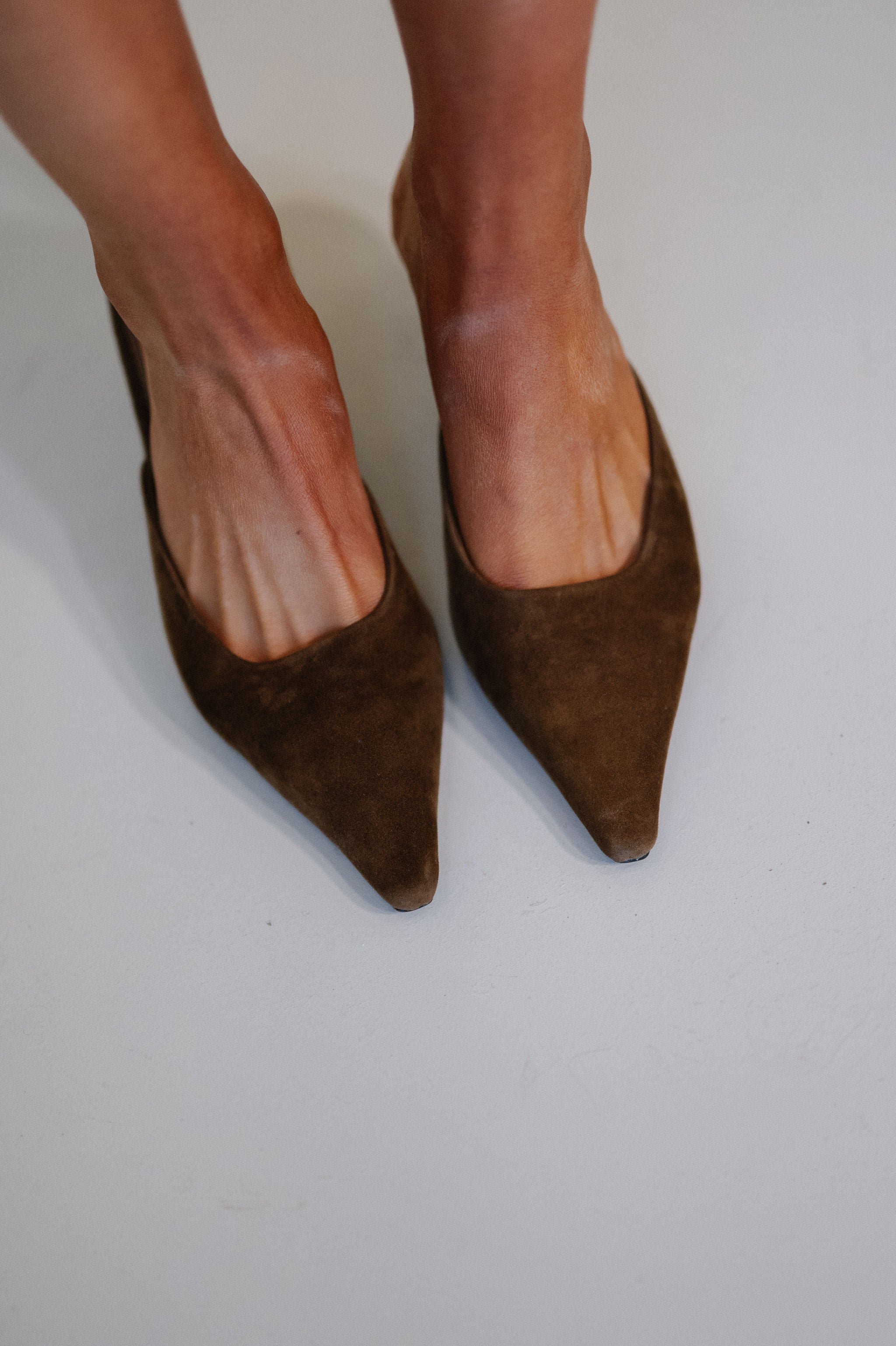 Lizbeth Heels-Brown Suede