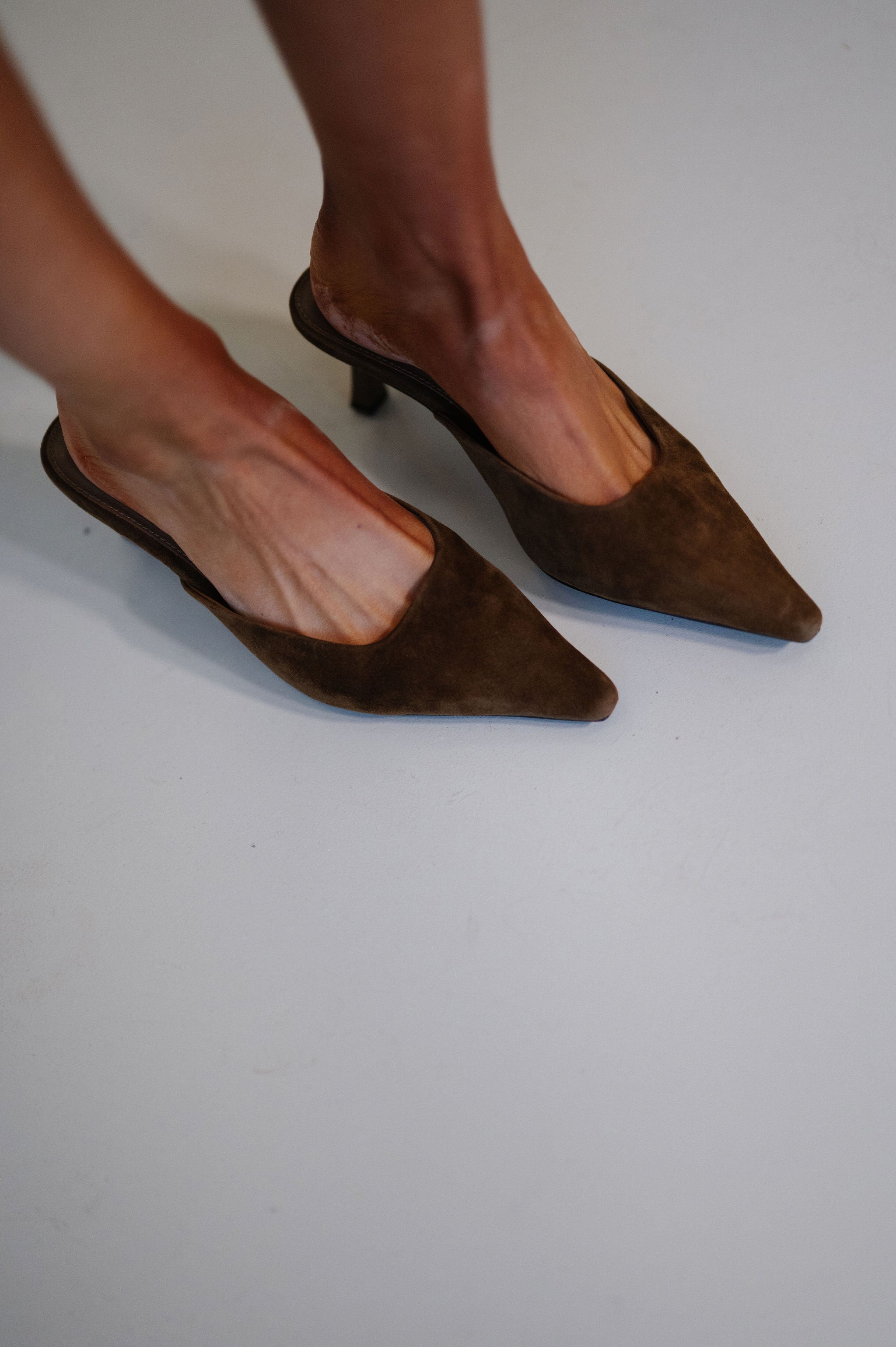 Lizbeth Heels-Brown Suede
