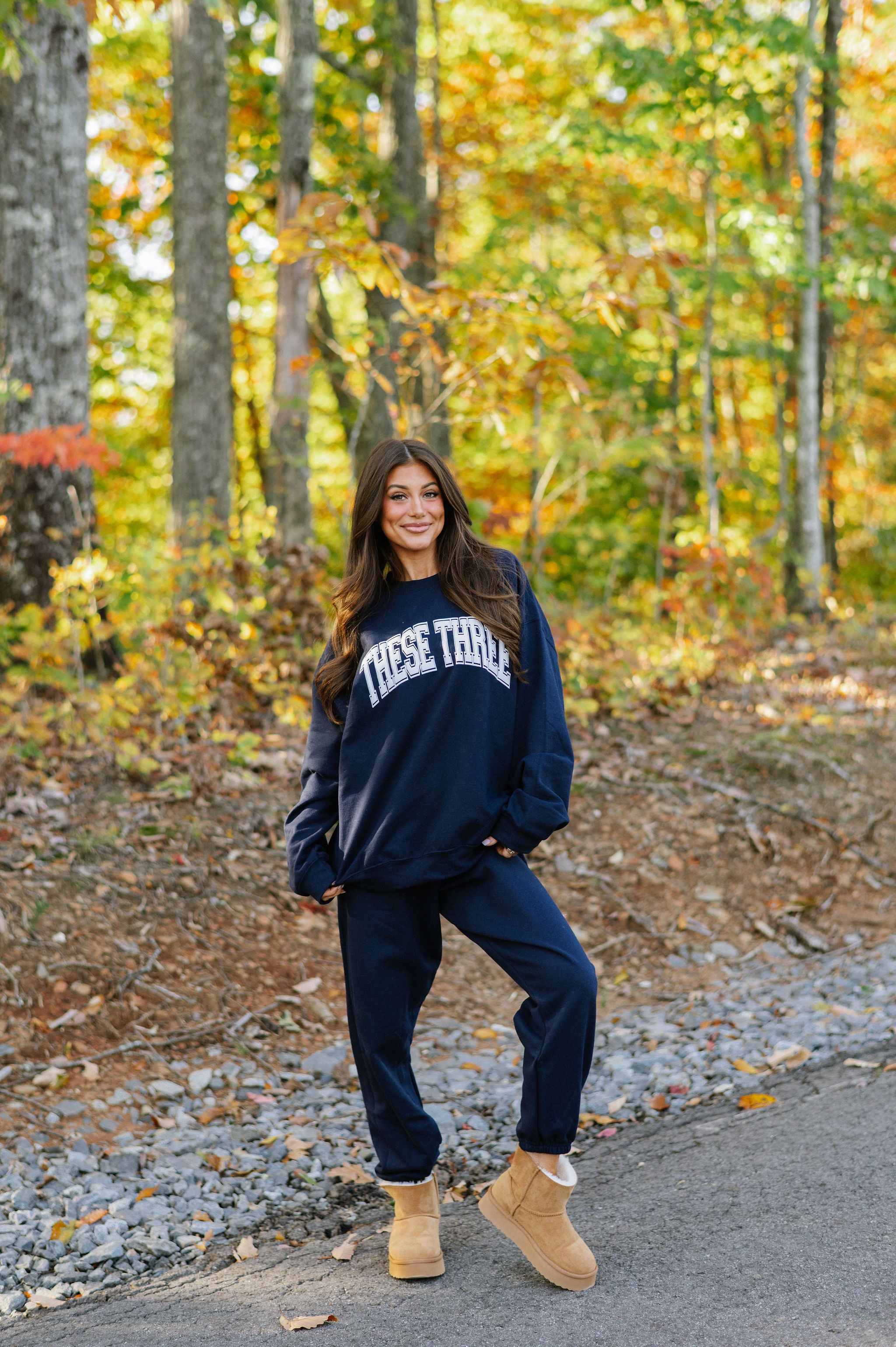 These Three Sweatshirt-Navy/White